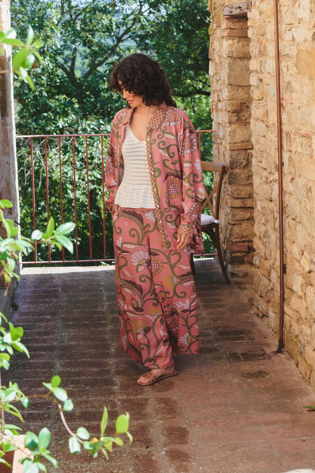 One Hundred Stars Giant Kantha Dusk Oversized Shirt