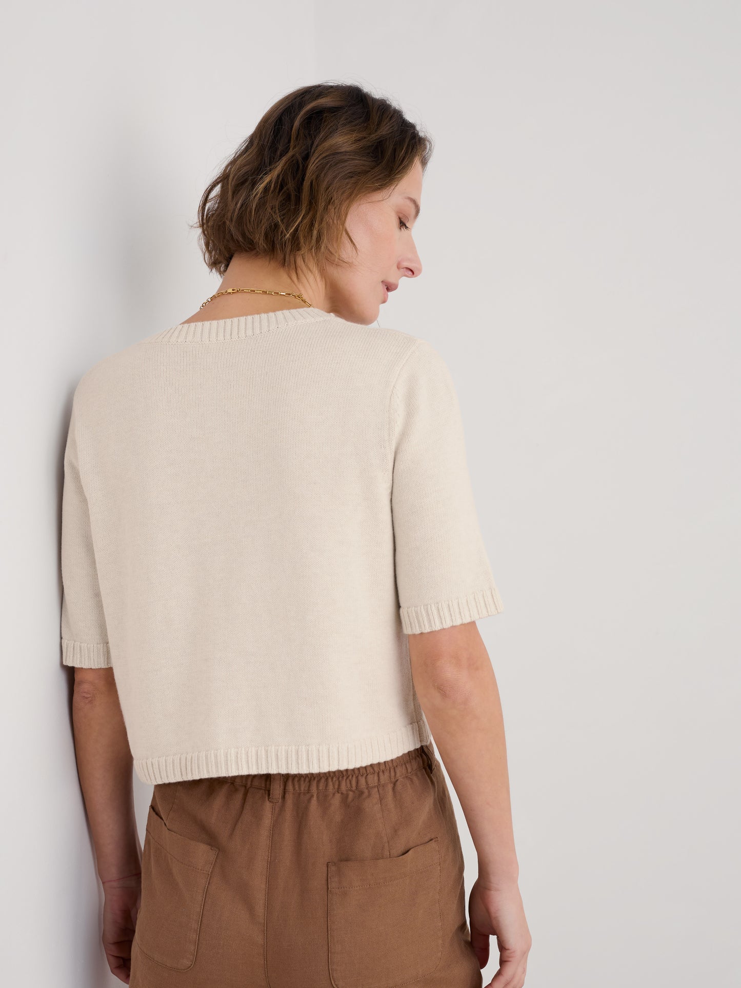 Seasalt Gillan Creek Organic Cotton Short-Sleeve Cardigan-White finn