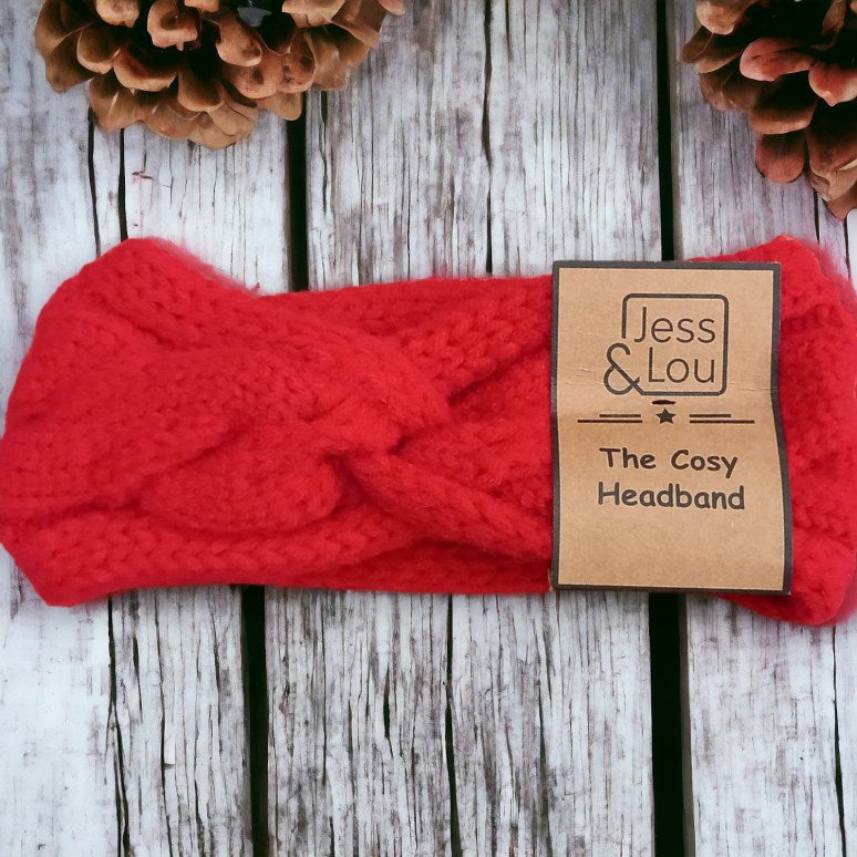 Jess & Lou Cosy Cable, Knot Front Headband-Headband-White finn