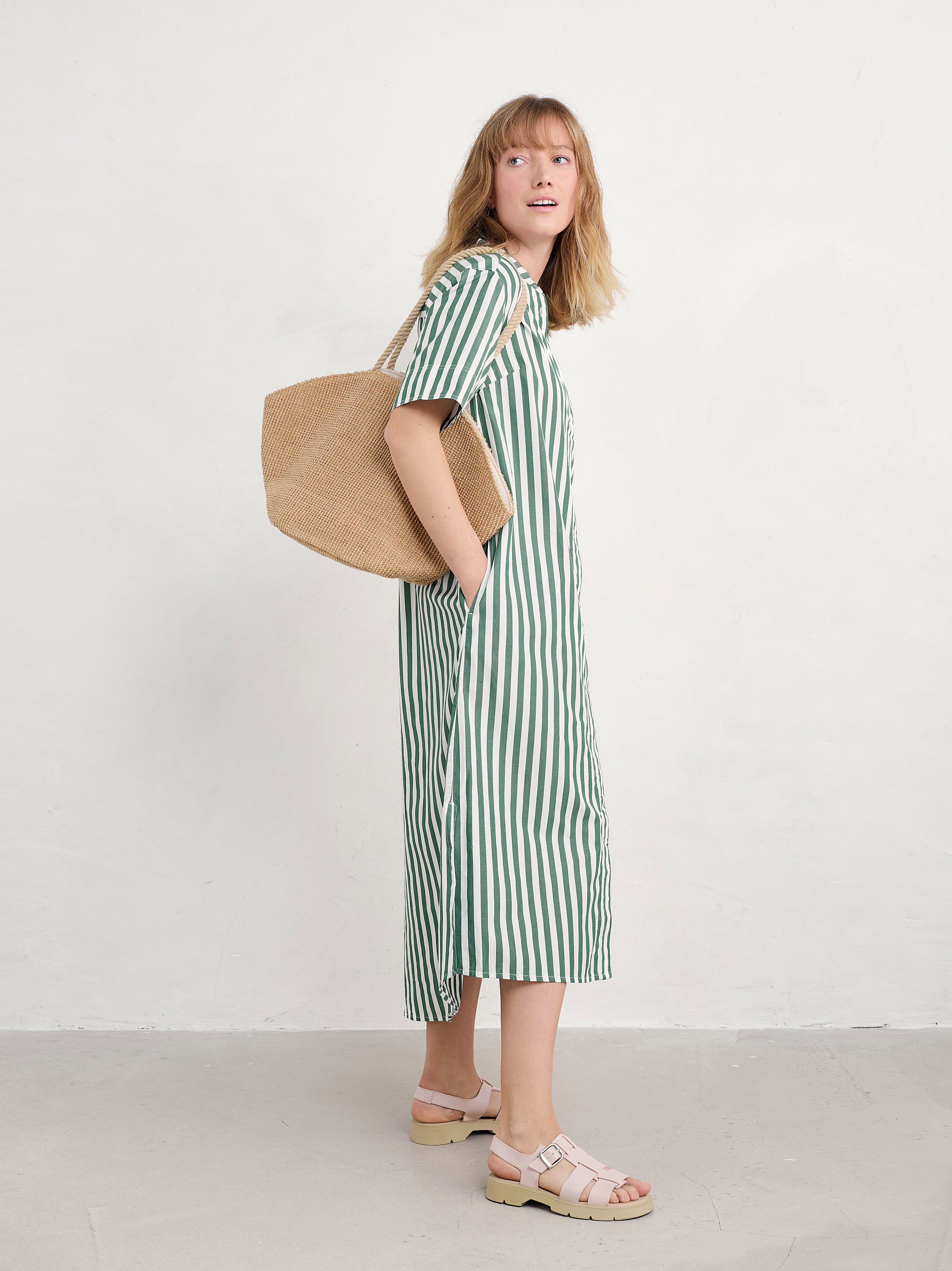 Seasalt Harbour Movement Organic Cotton Dress-Dress-White finn