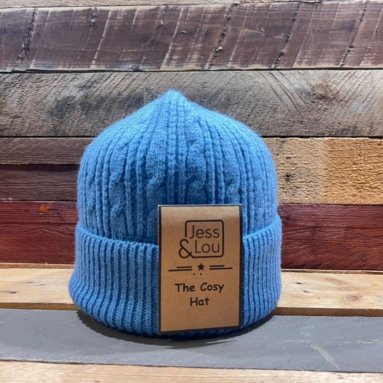 Jess & Lou Cornflower Unisex Cable Beanie Hat-Hat-White finn