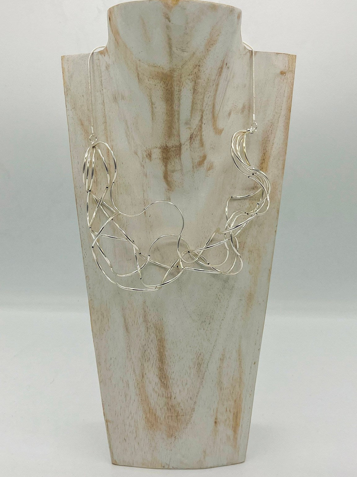 Silver Statement Wire  Necklace