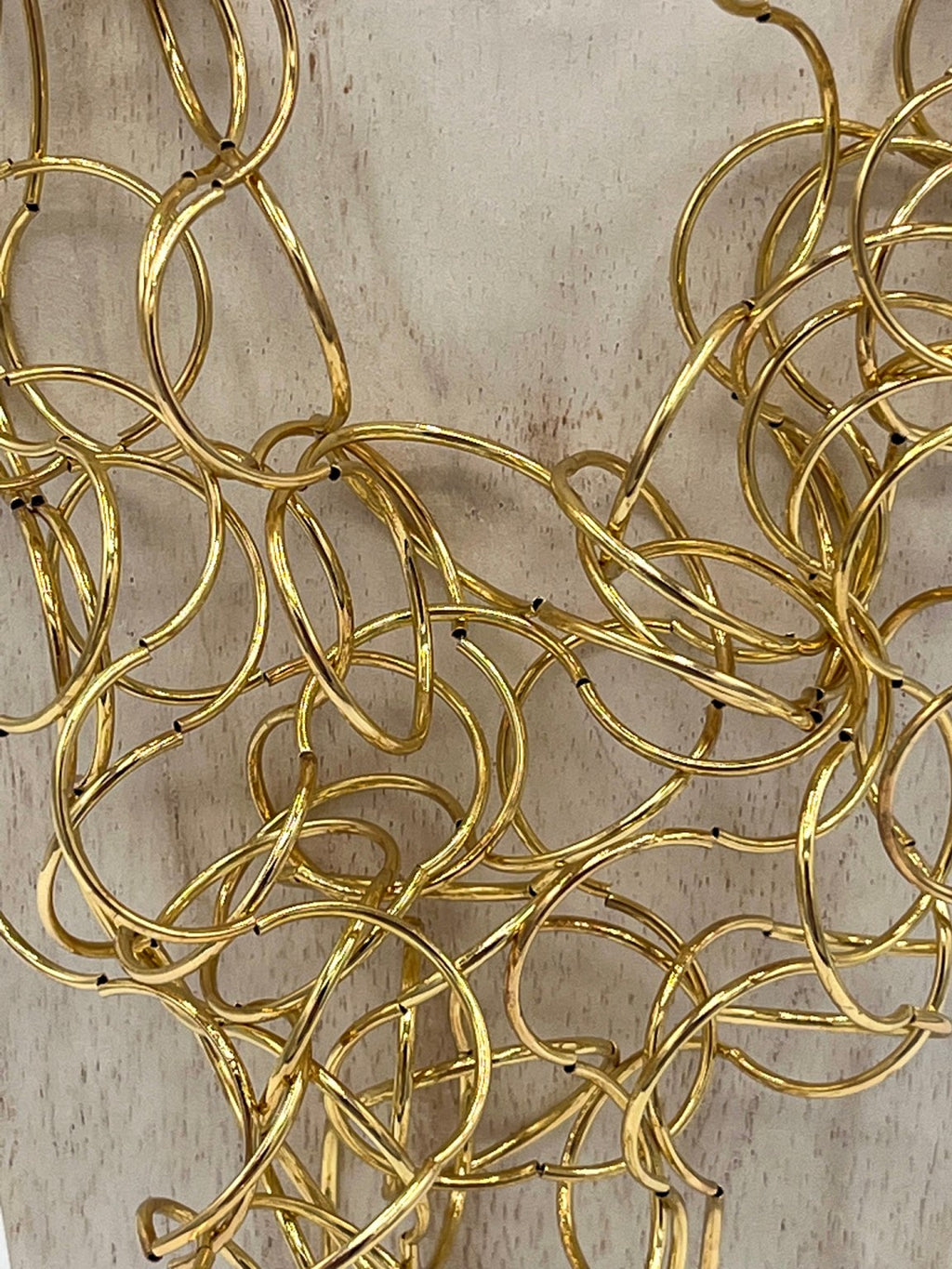 Jess & Lou Statement Wire Choker Necklace-White finn