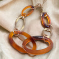 Amber and gold hoop bracelet-Bracelet-White finn