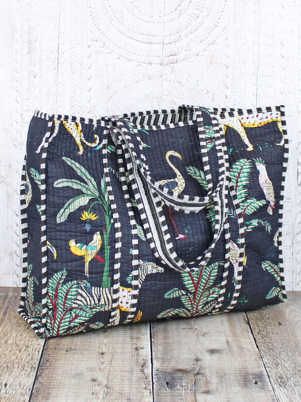 Suzie Blue Quilted Cotton Tote Bag