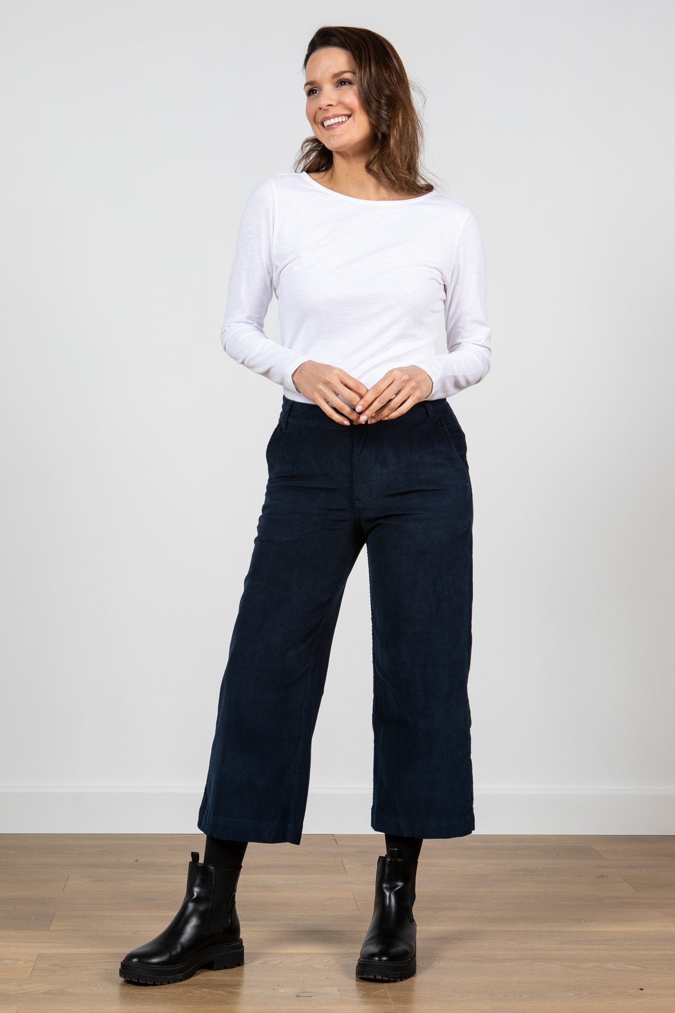 Lily and Me Monica Top Plain Slub-Shirts & Tops-White finn