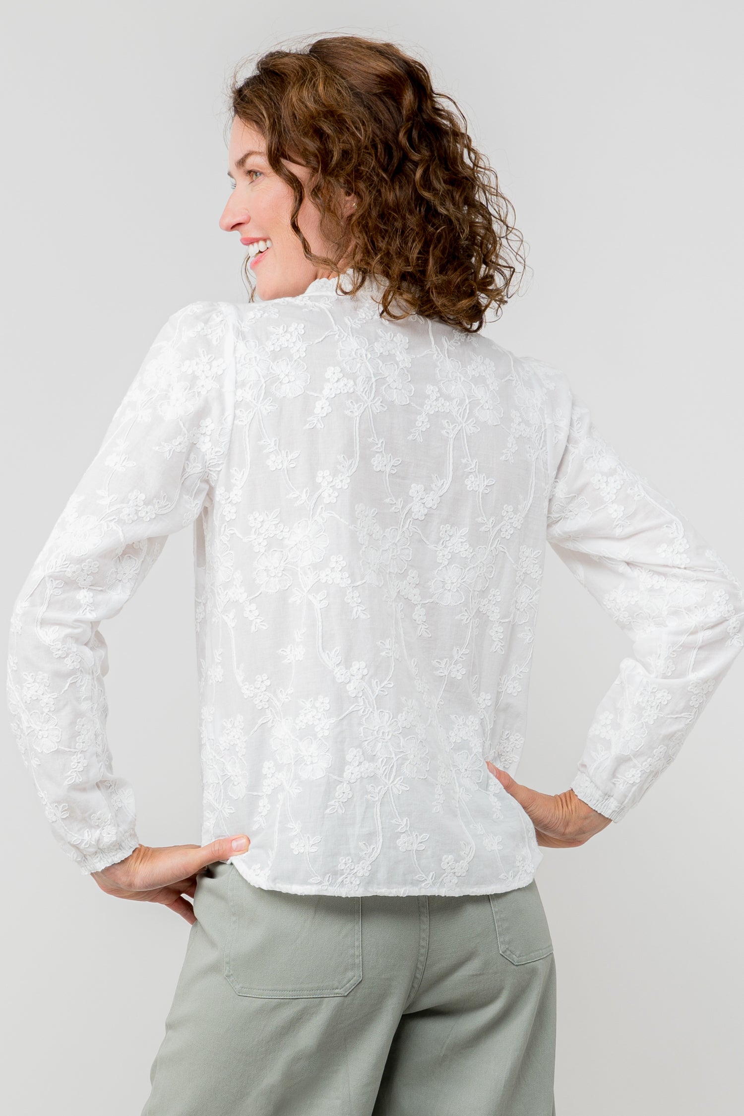 Lily and me Emily Blouse Embroidered-Tops-White finn