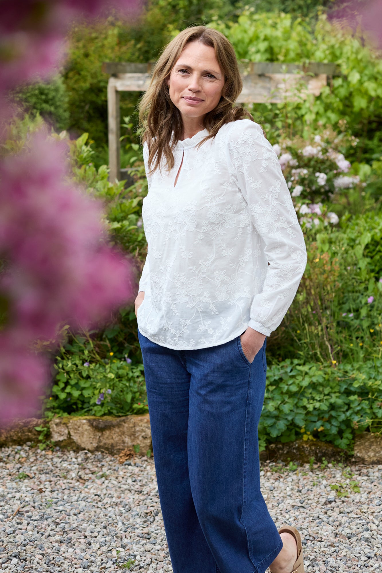 Lily and me Emily Blouse Embroidered-Tops-White finn