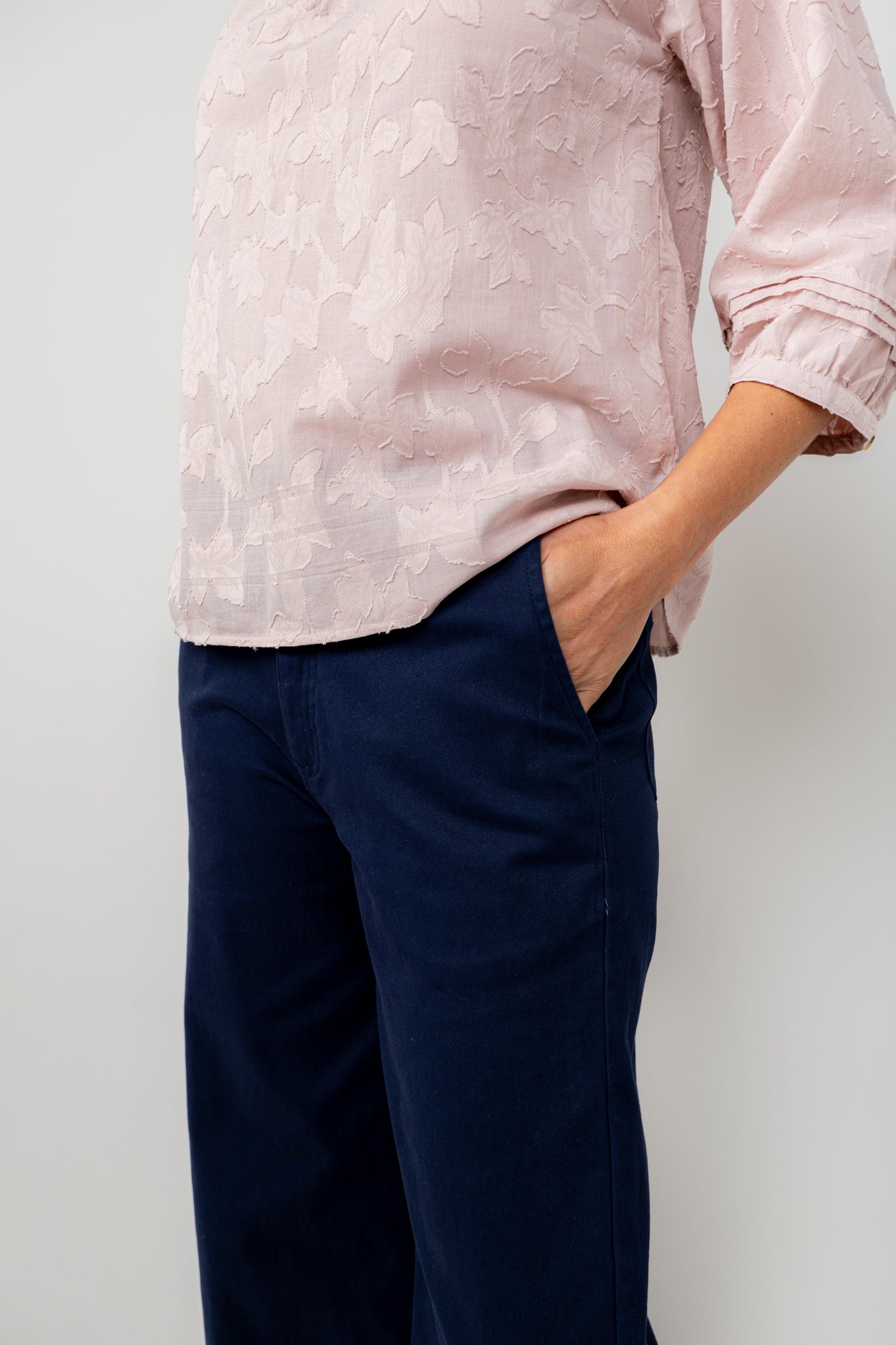 Lily and Me Zoe Blouse Jacquard Cotton-Blouse-White finn
