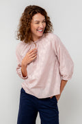 Lily and Me Zoe Blouse Jacquard Cotton-Blouse-White finn
