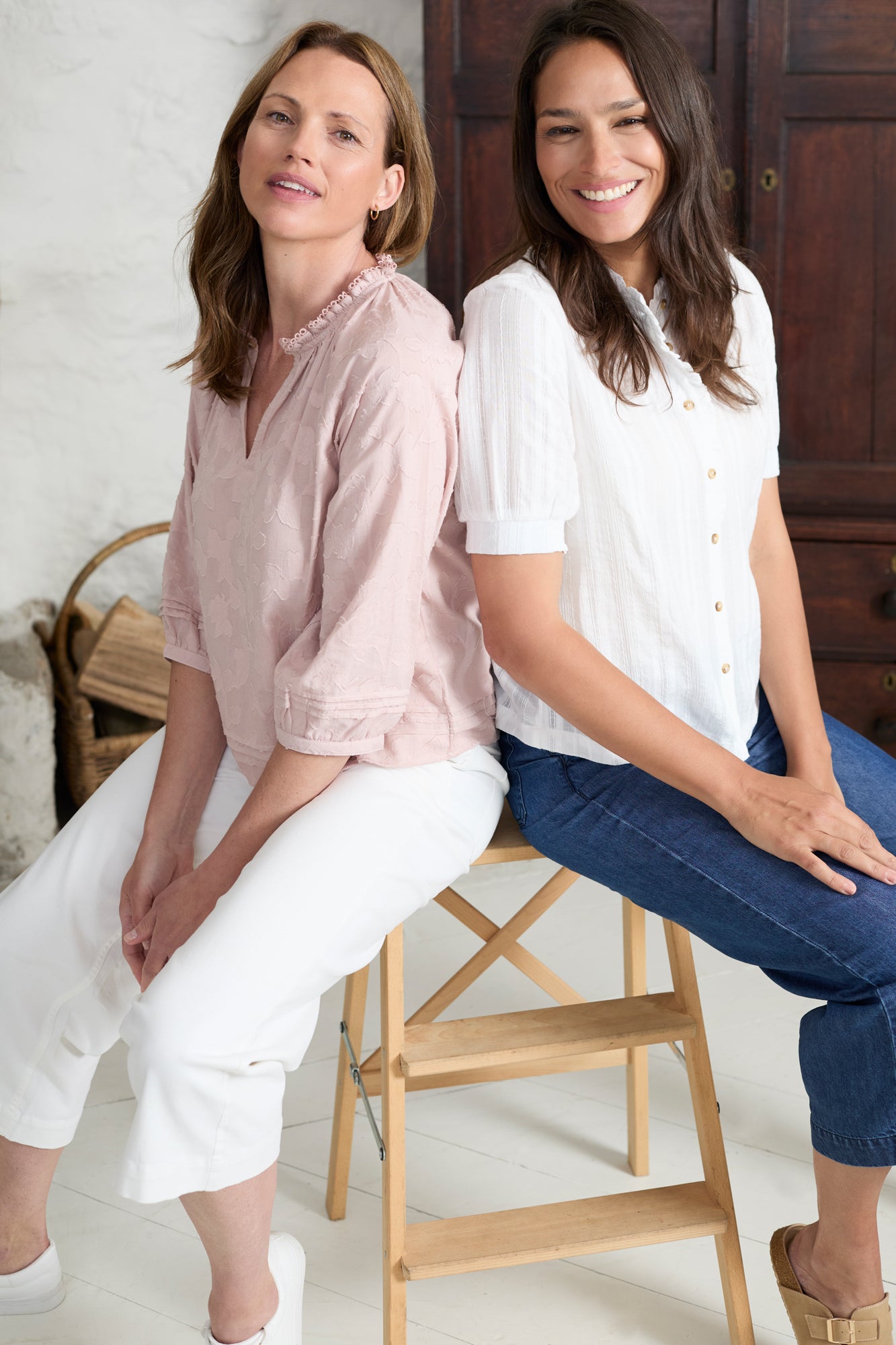 Lily and Me Zoe Blouse Jacquard Cotton-Blouse-White finn