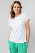 Lily and Me Vale Tee Broderie Plain-Tops-White finn