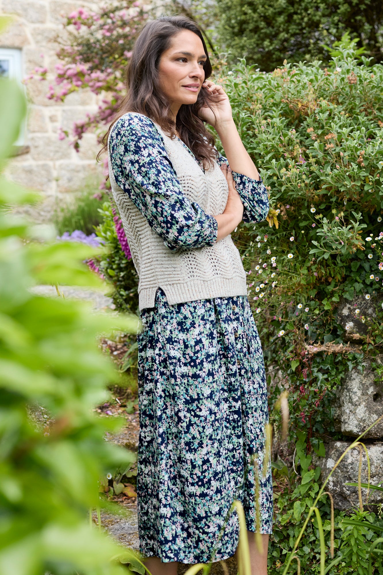 Lily and Me Aelia Tank Fleck Knit-Knitwear-White finn
