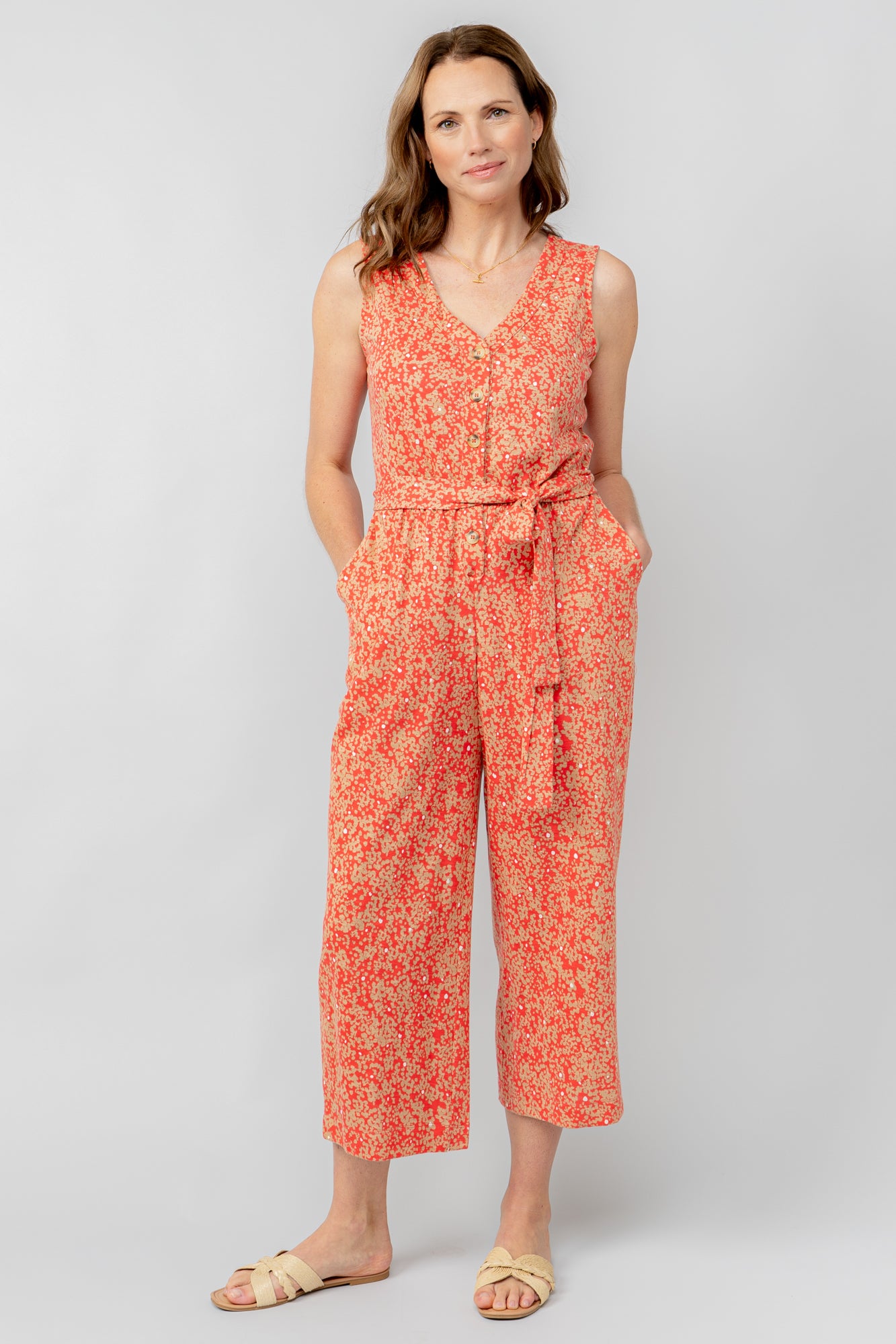 Lily and Me Allium Jumpsuit Stipple-Jumpsuits-White finn