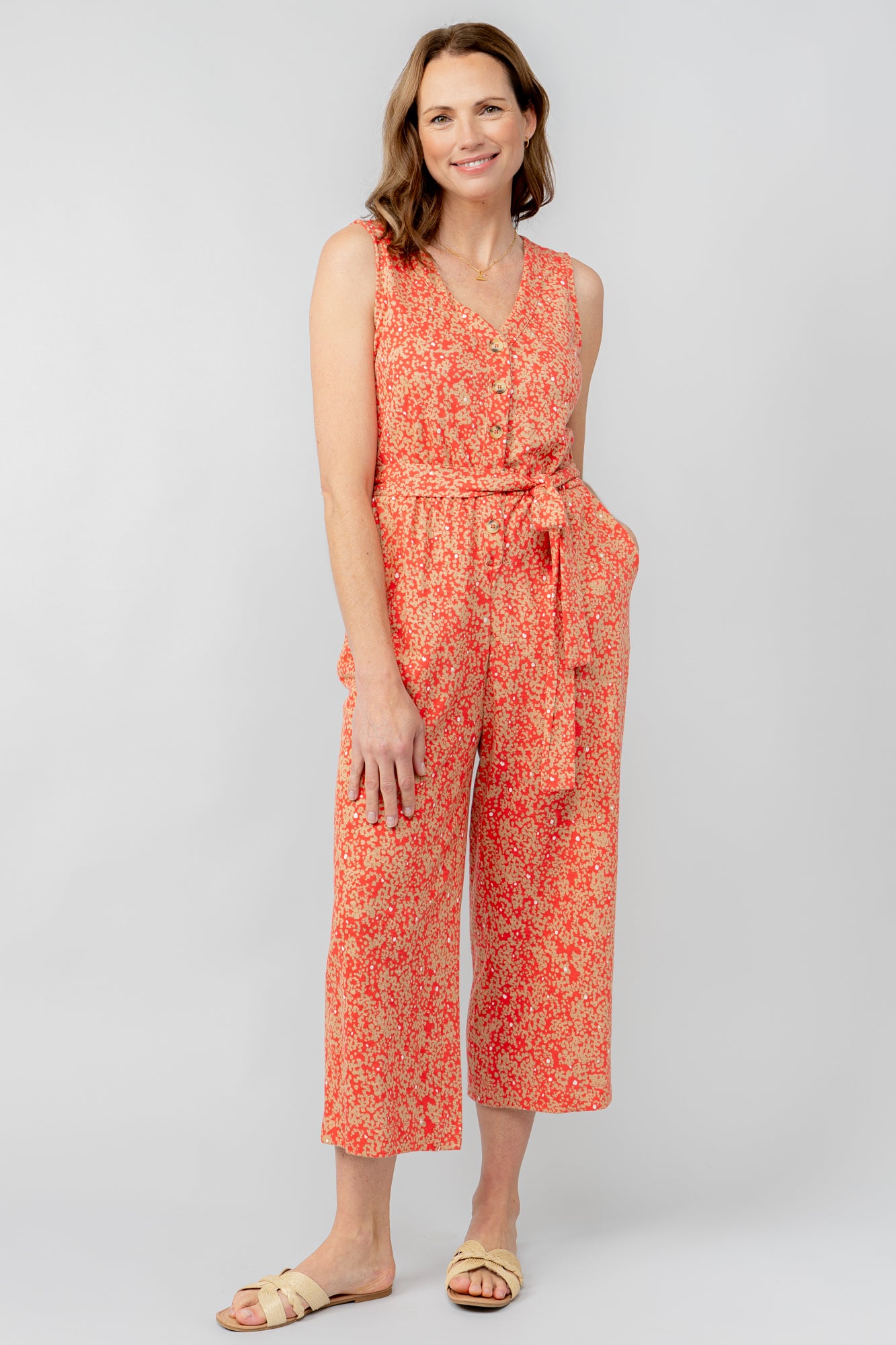 Lily and Me Allium Jumpsuit Stipple-Jumpsuits-White finn