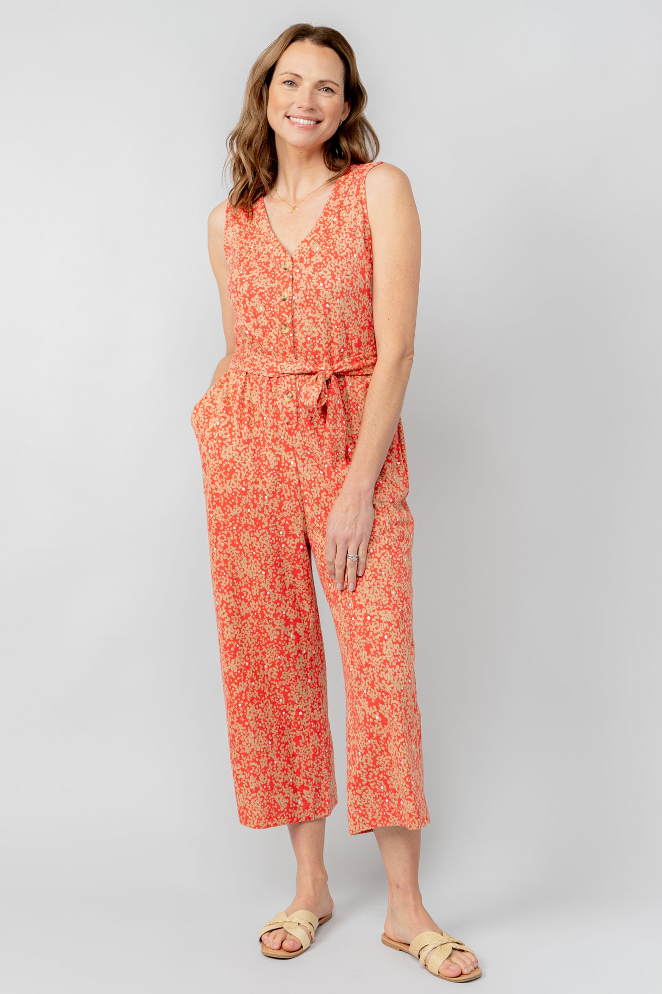 Lily and Me Allium Jumpsuit Stipple-Jumpsuits-White finn