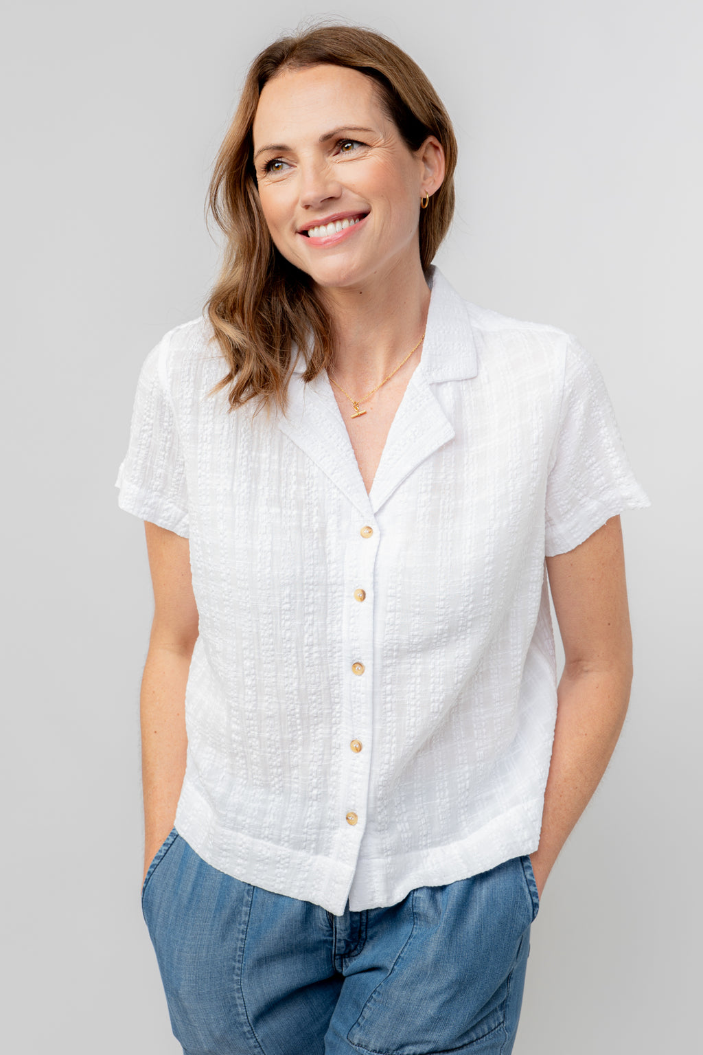 Lily and Me Pippa Shirt Seersucker Check
