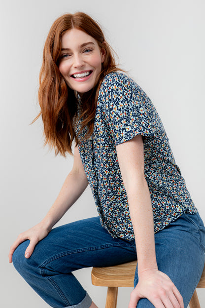 Lily and Me Kit Ruffle Blouse Folk-White finn