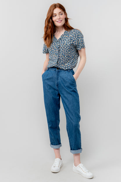 Lily and Me Kit Ruffle Blouse Folk-White finn