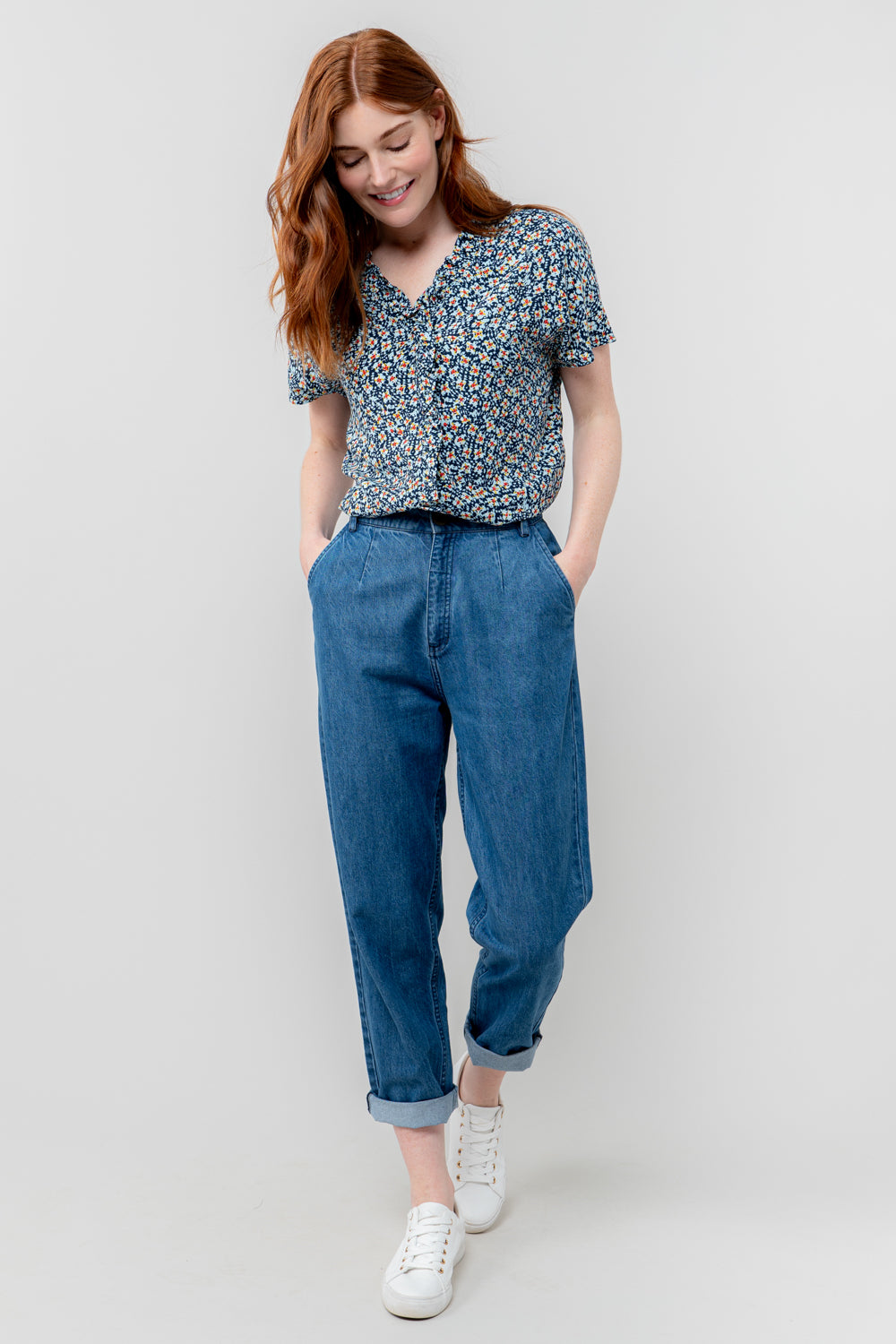 Lily and Me Kit Ruffle Blouse Folk-Tops-White finn