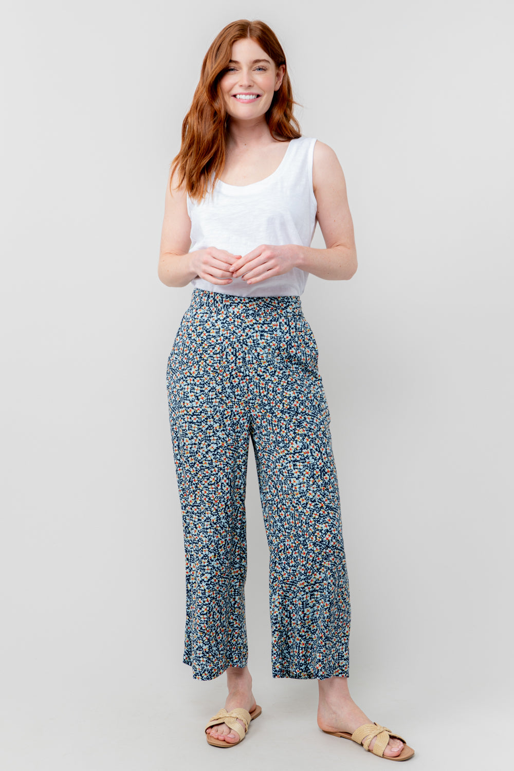 Lily and Me Greta Trouser Folk-Trousers-White finn