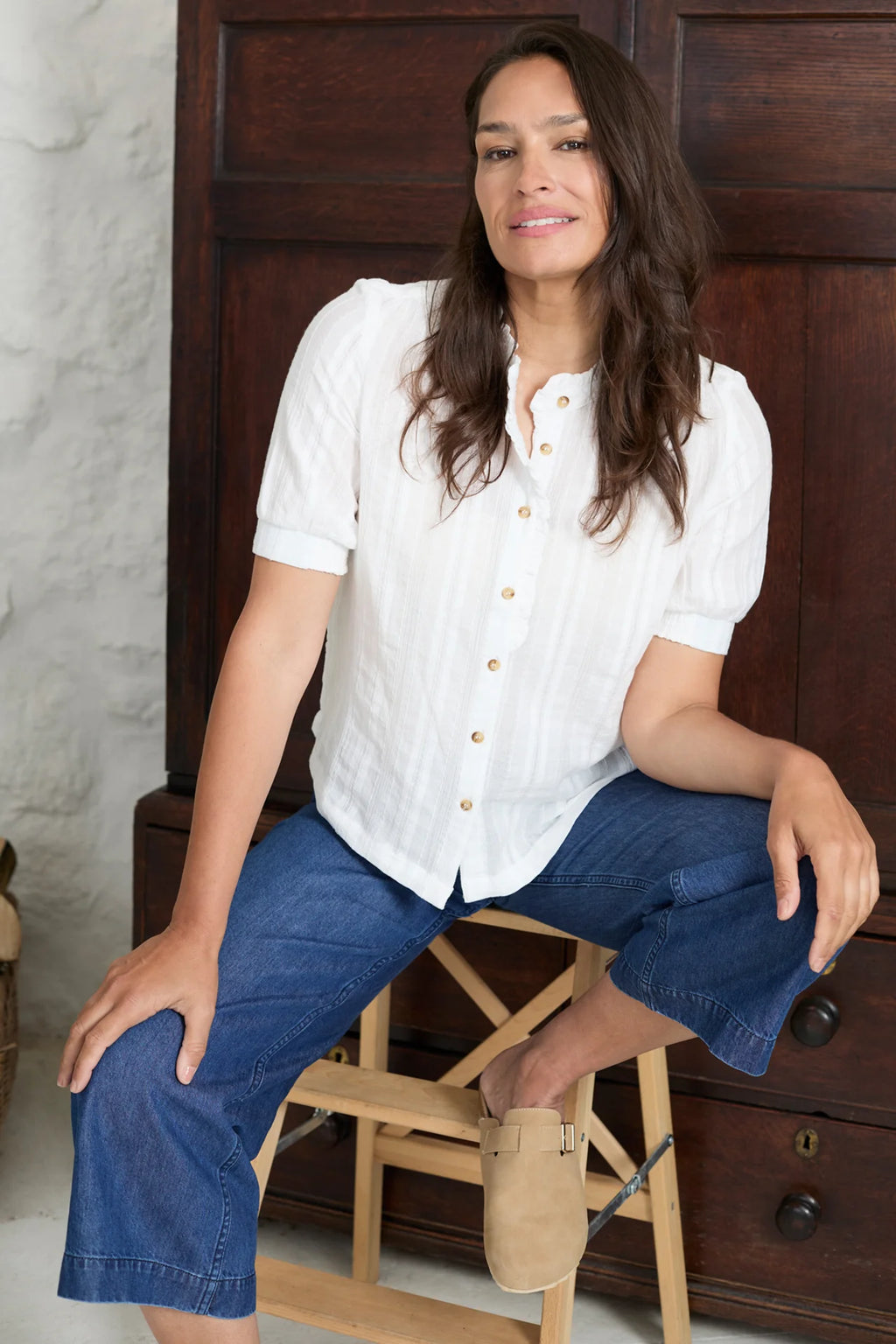 Lily and Me Ceris Blouse White Stripe
