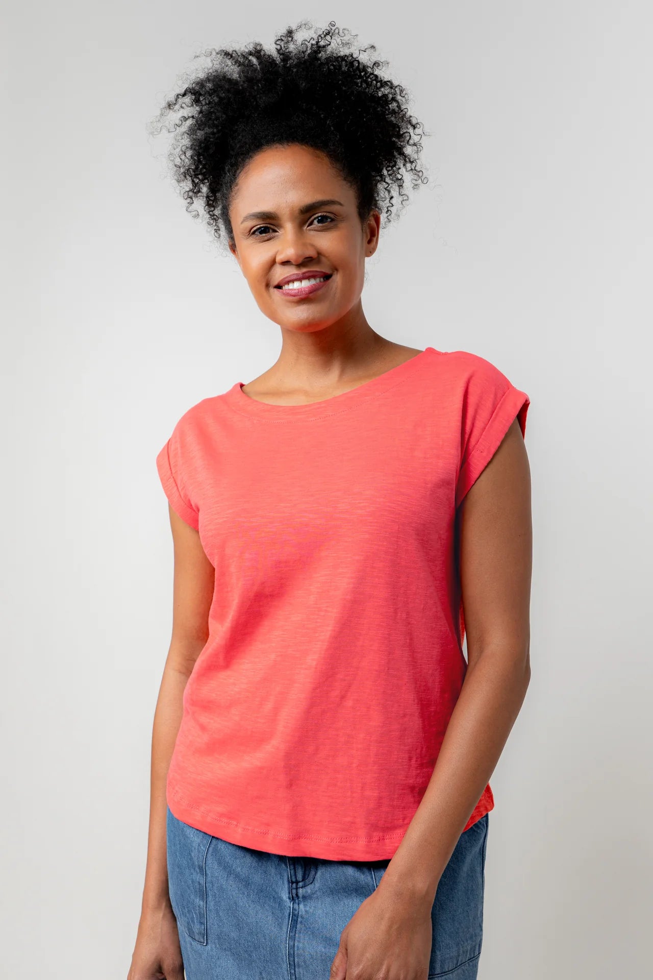Lily and Me Sway Tee Plain-Tops-White finn