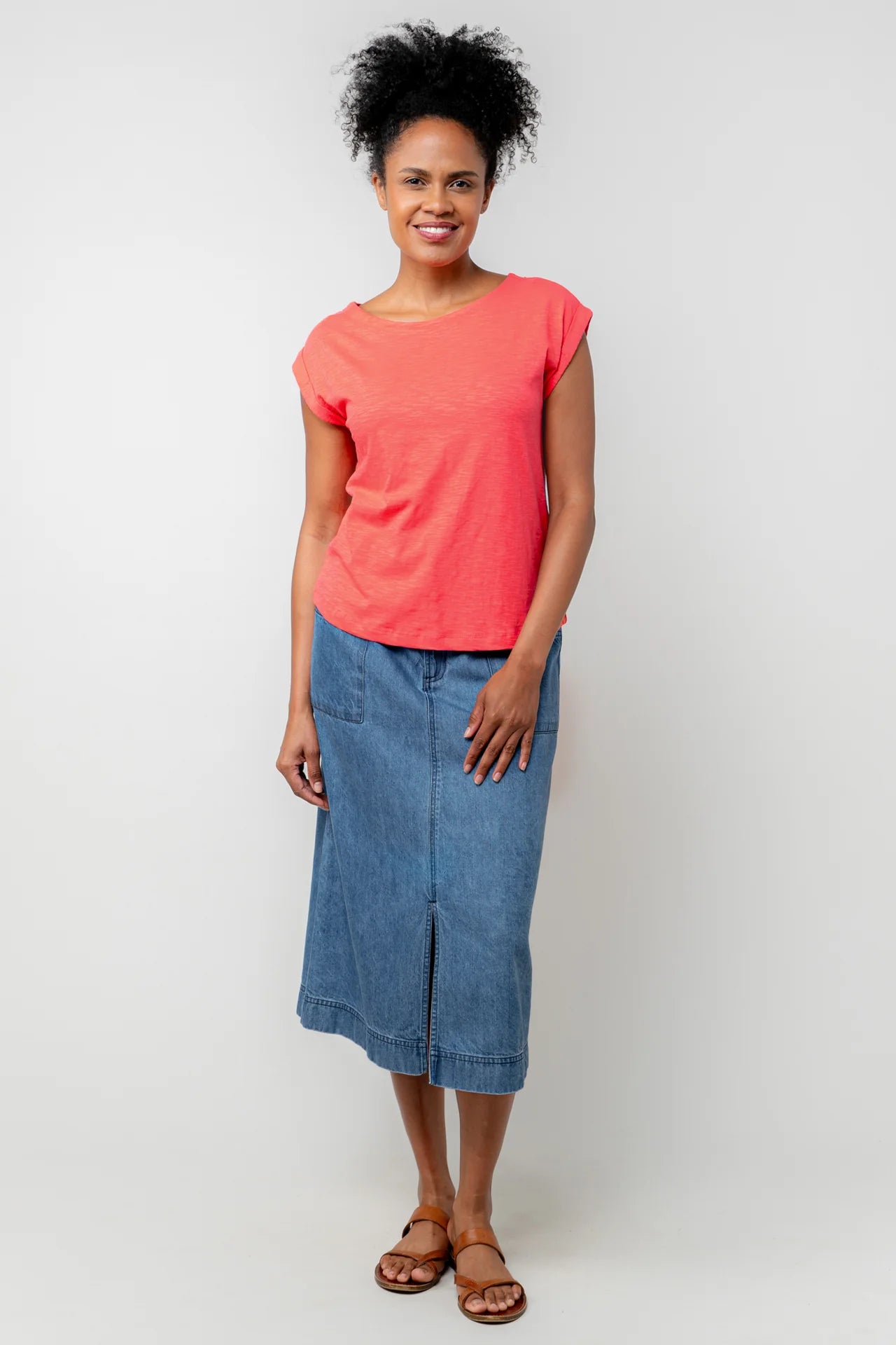 Lily and Me Sway Tee Plain-Tops-White finn