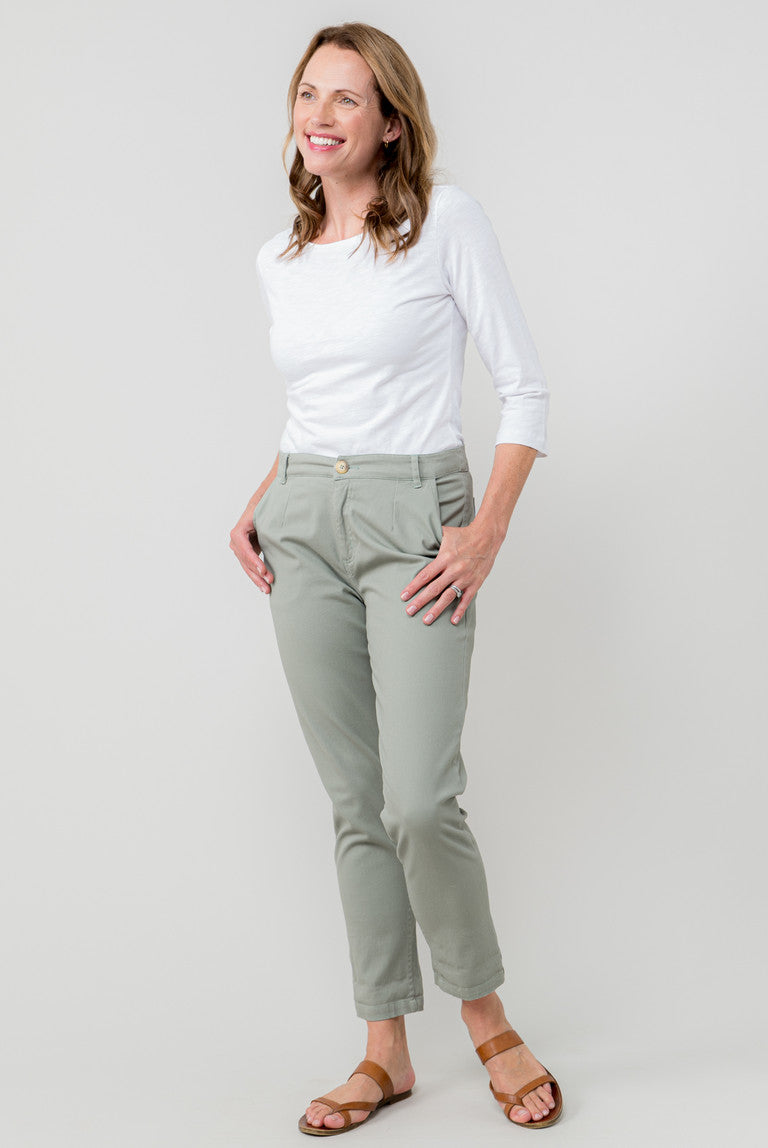 Lily and Me Monica Top 3/4 Sleeve Plain-Tops-White finn