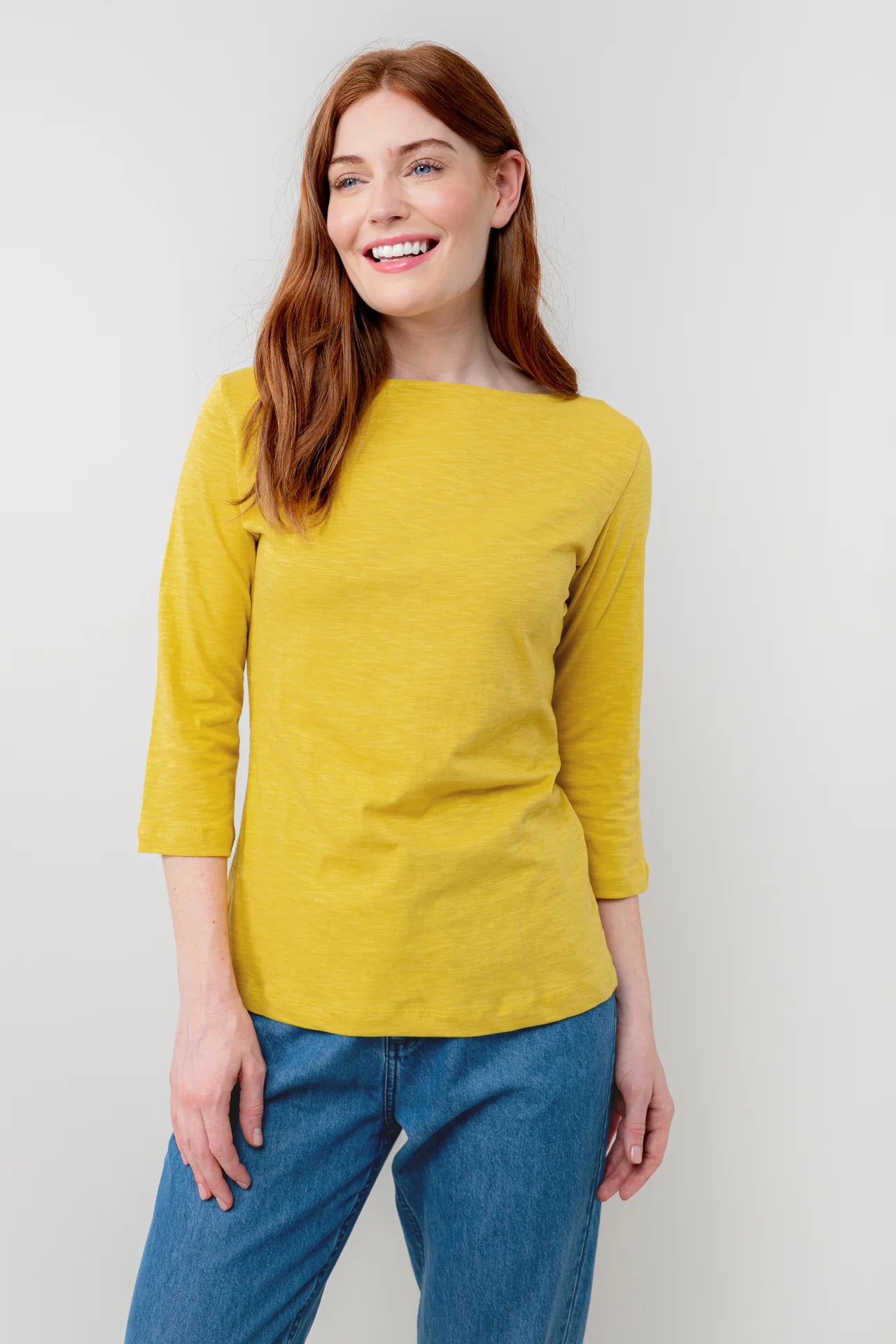 Lily and Me Monica Top 3/4 Sleeve Plain-Tops-White finn
