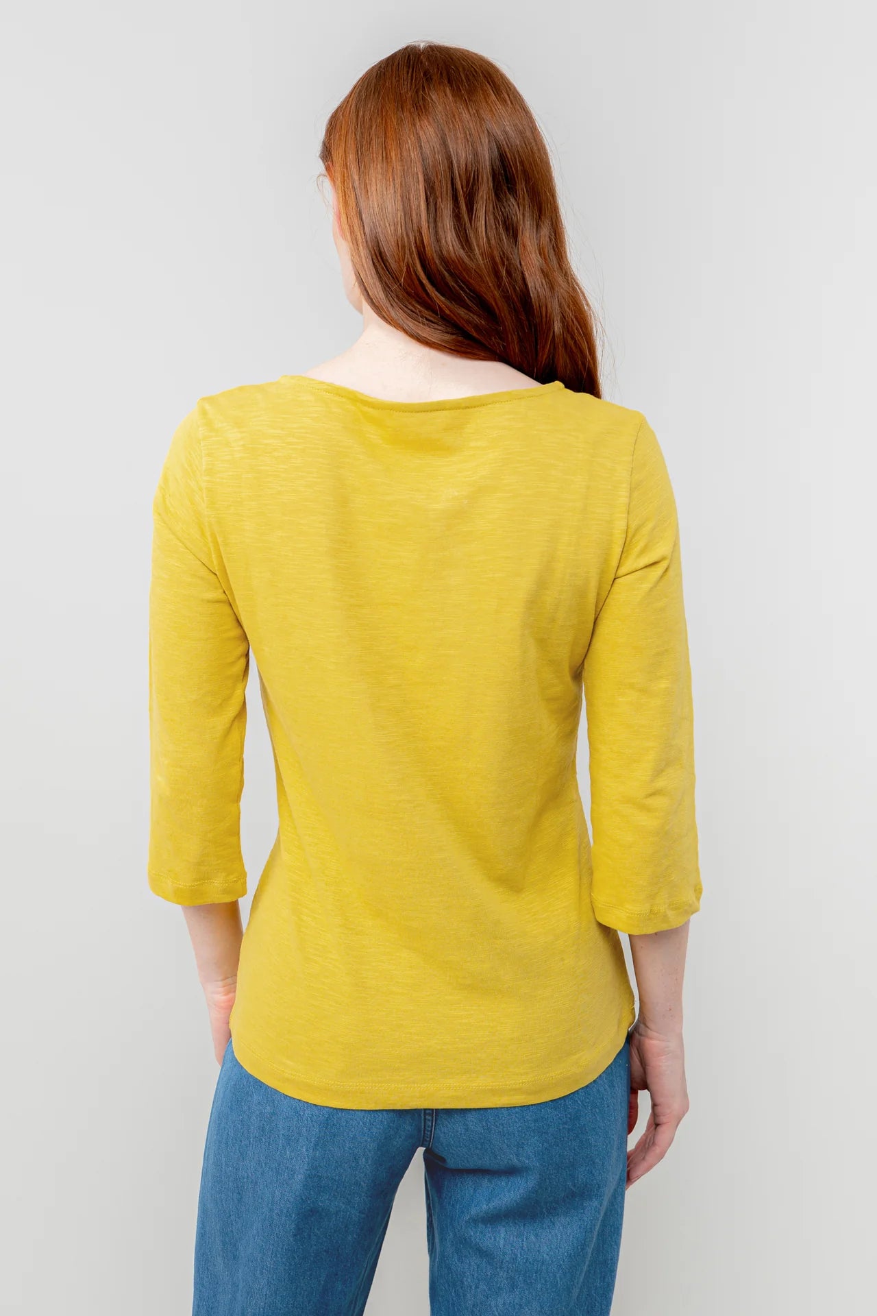 Lily and Me Monica Top 3/4 Sleeve Plain-Tops-White finn