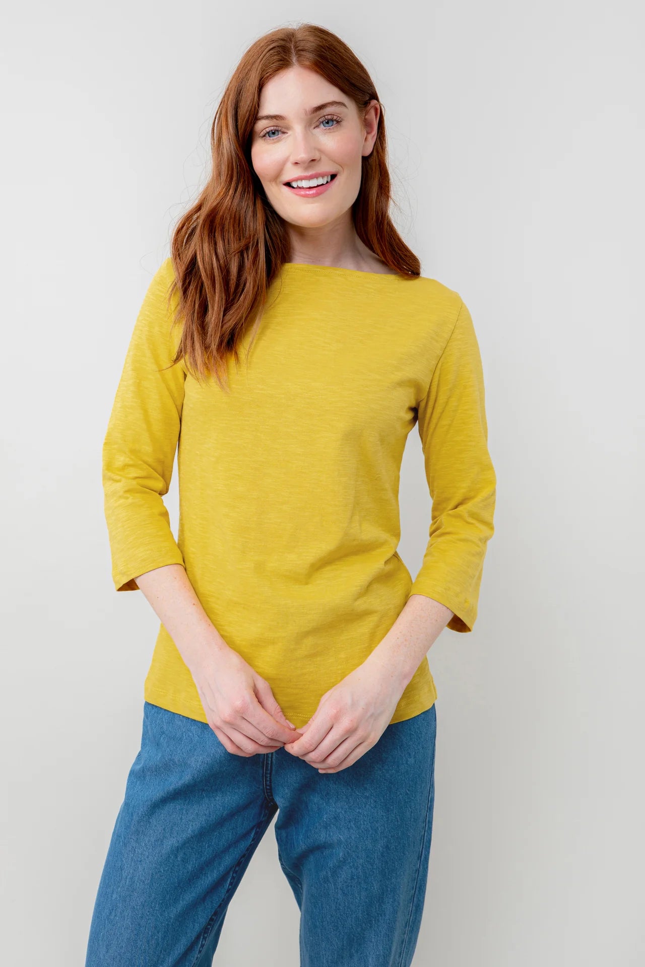 Lily and Me Monica Top 3/4 Sleeve Plain-Tops-White finn