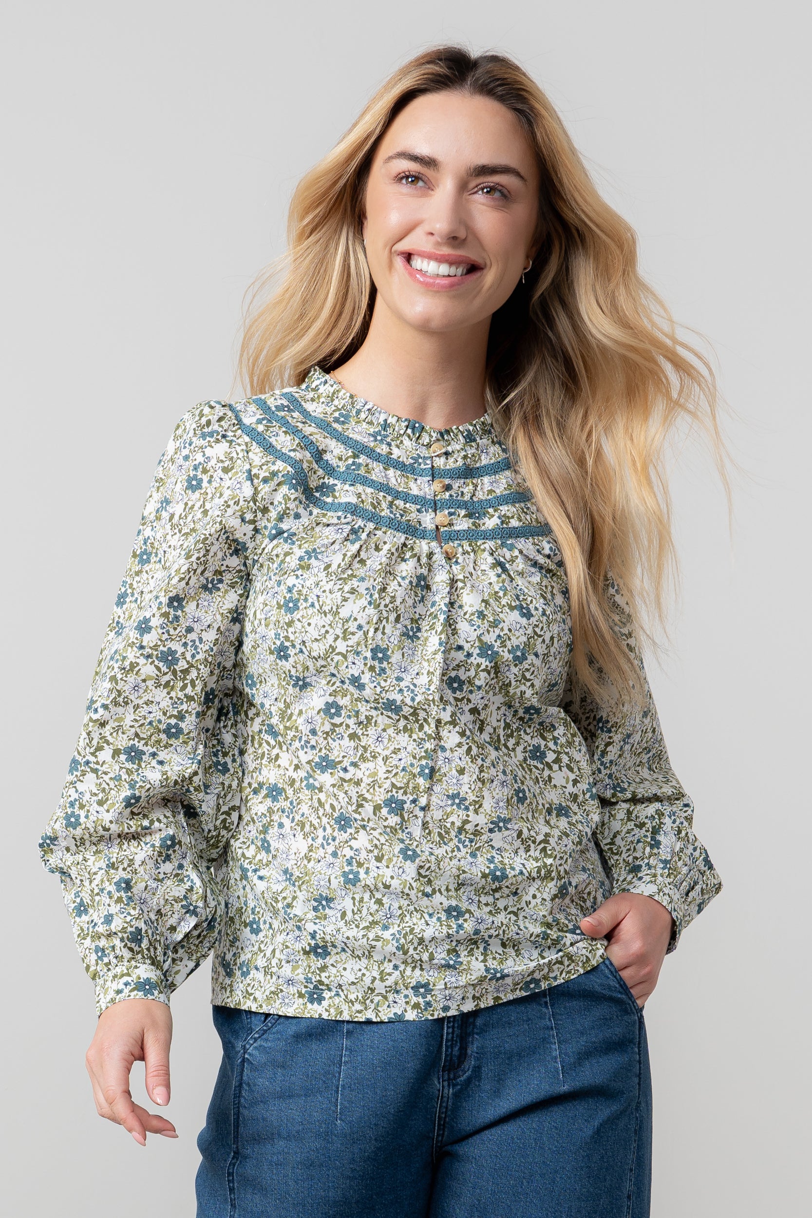 Lily and Me Luna Blouse Violet-Tops-White finn
