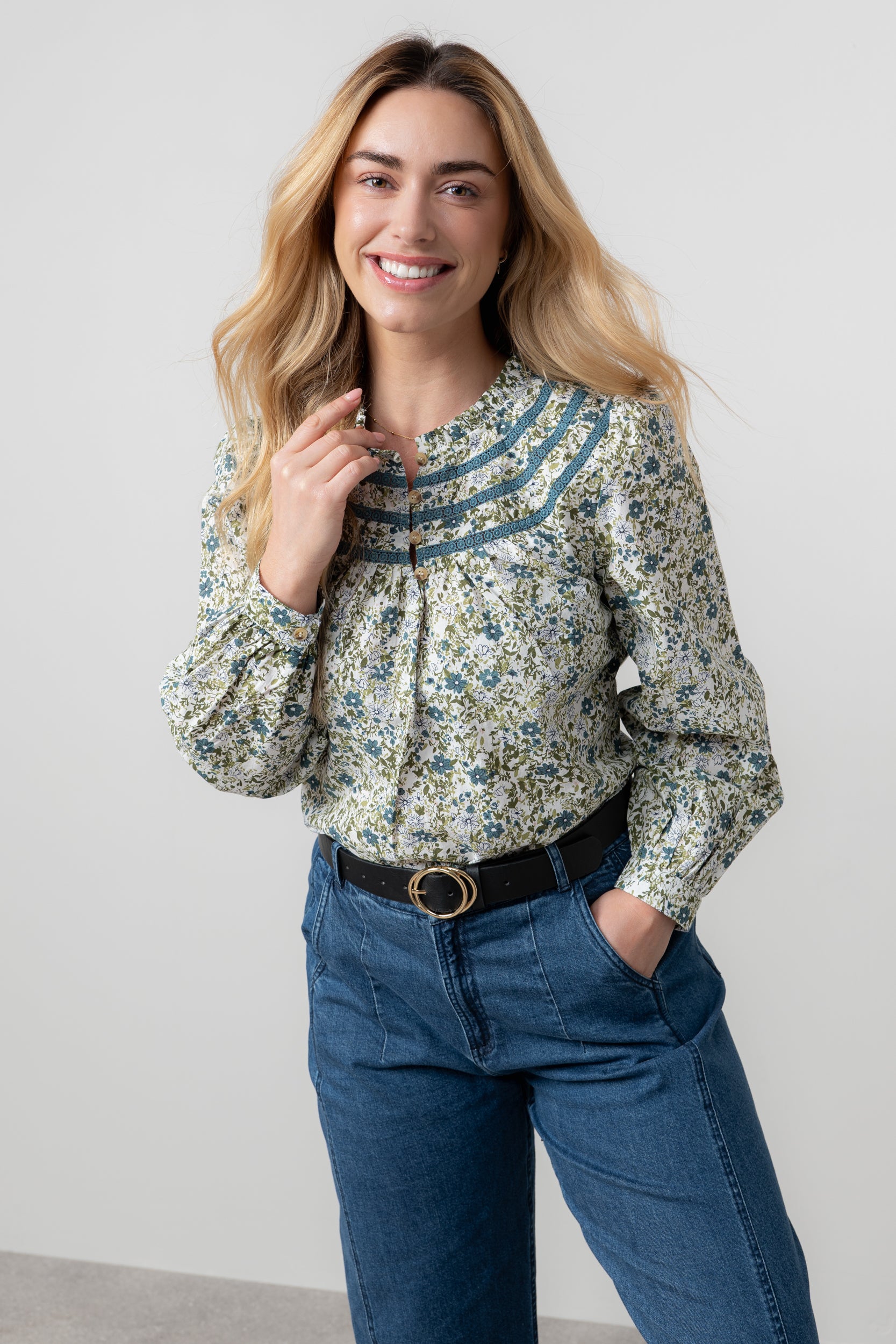 Lily and Me Luna Blouse Violet-Tops-White finn