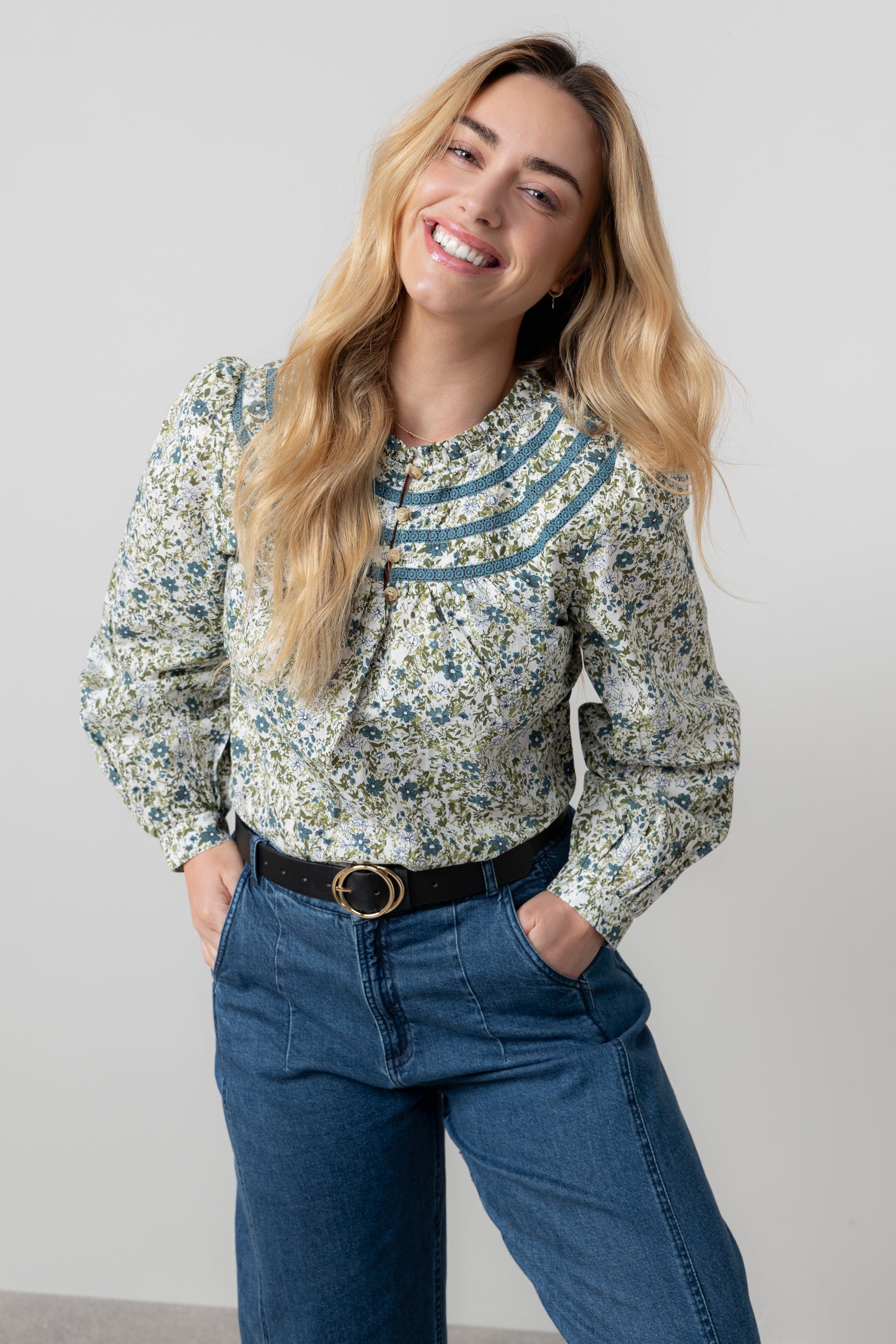 Lily and Me Luna Blouse Violet-Tops-White finn
