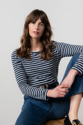 Lily and Me Monica Top Stripe-Tops-White finn