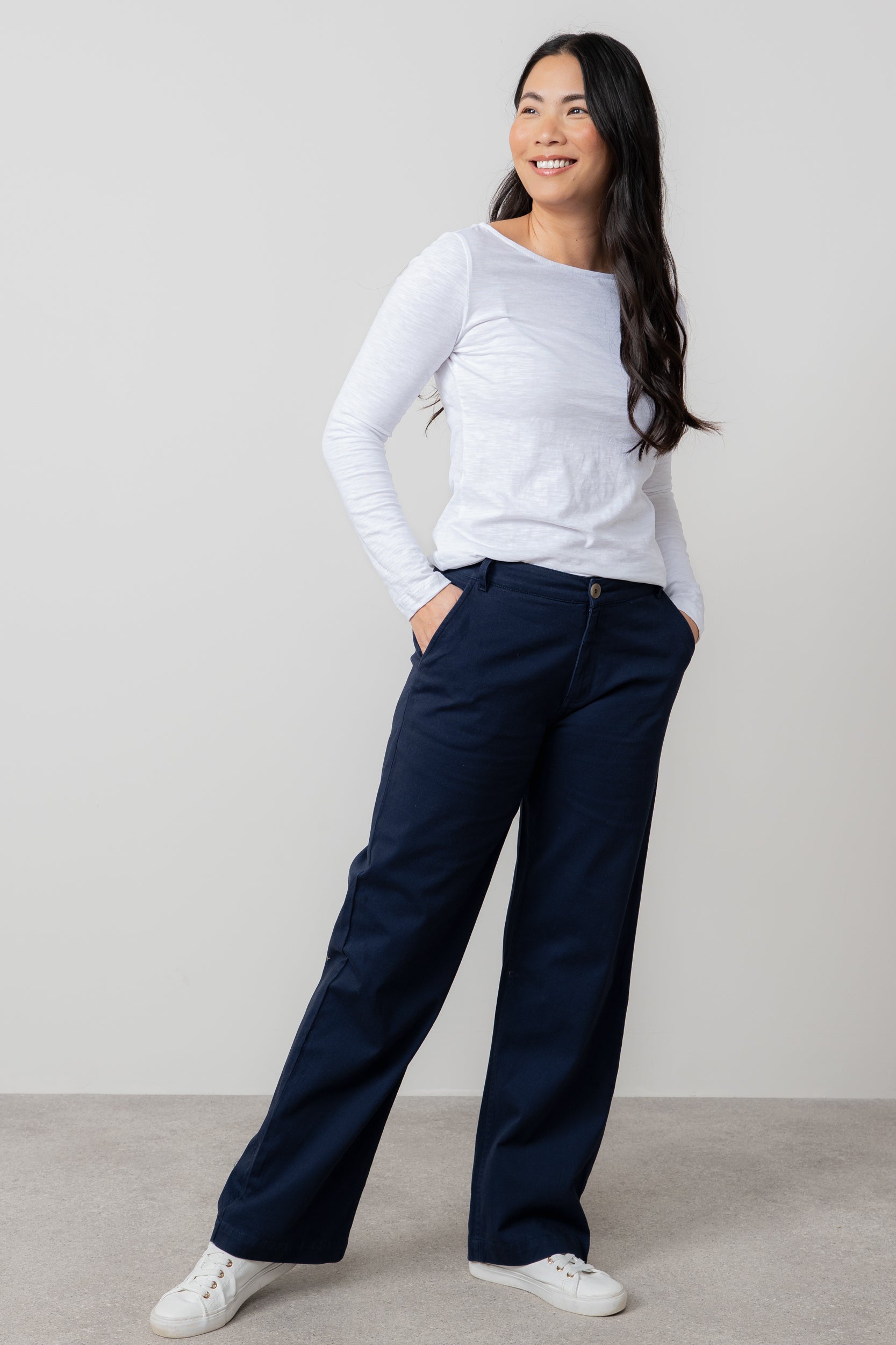 Lily and Me Dockside Trousers 29 Plain-Trouser-White finn