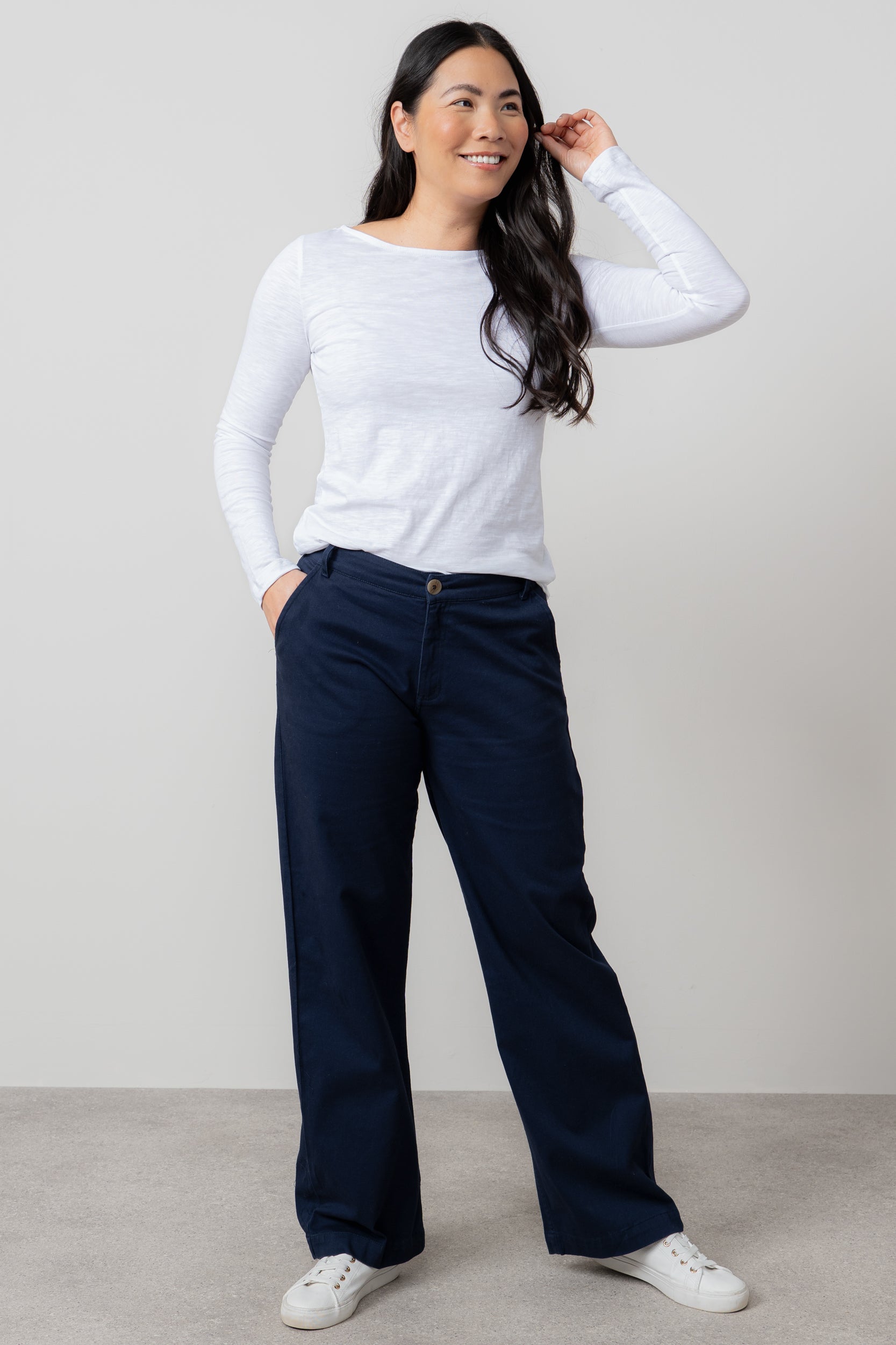 Lily and Me Dockside Trousers 29 Plain-Trouser-White finn