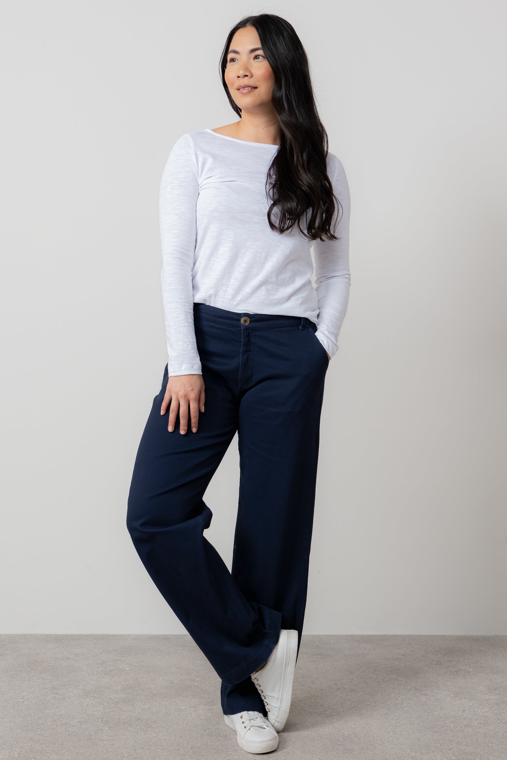 Lily and Me Dockside Trousers 29 Plain-Trouser-White finn