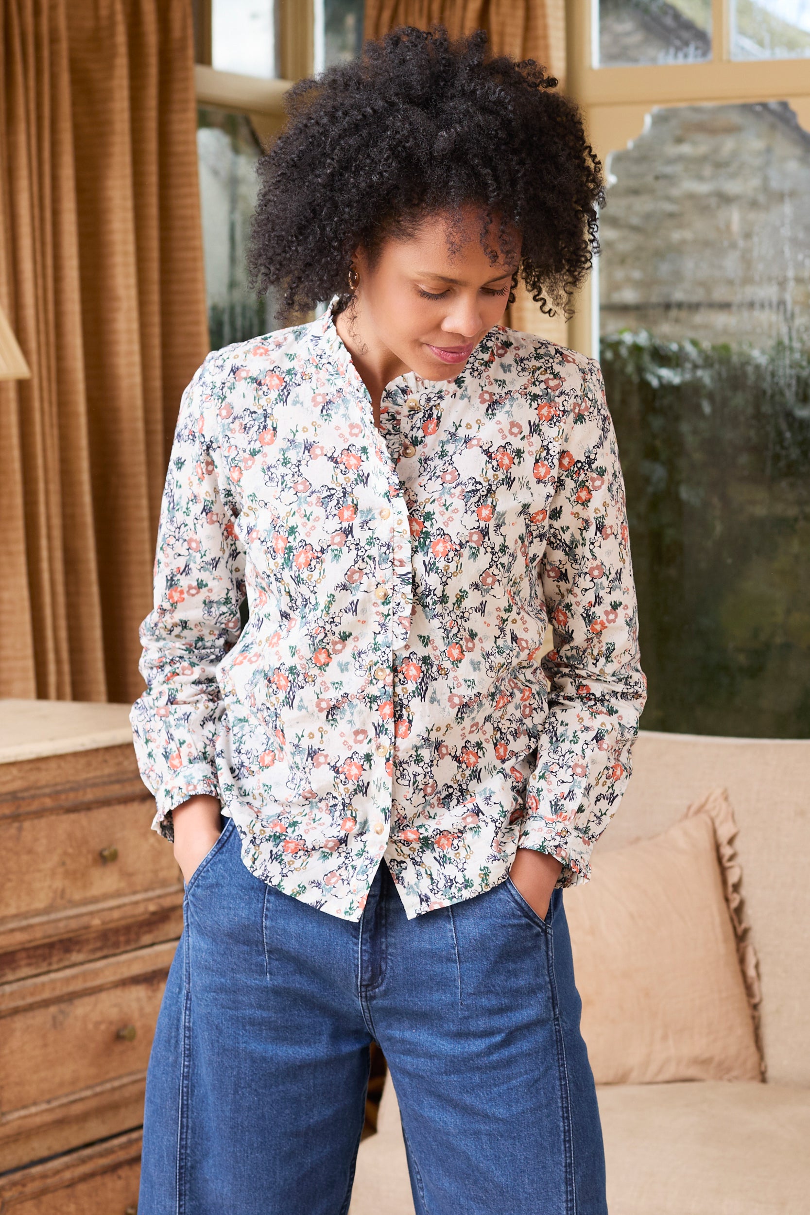 Lily and Me Rachel Frill Blouse Violet-Tops-White finn