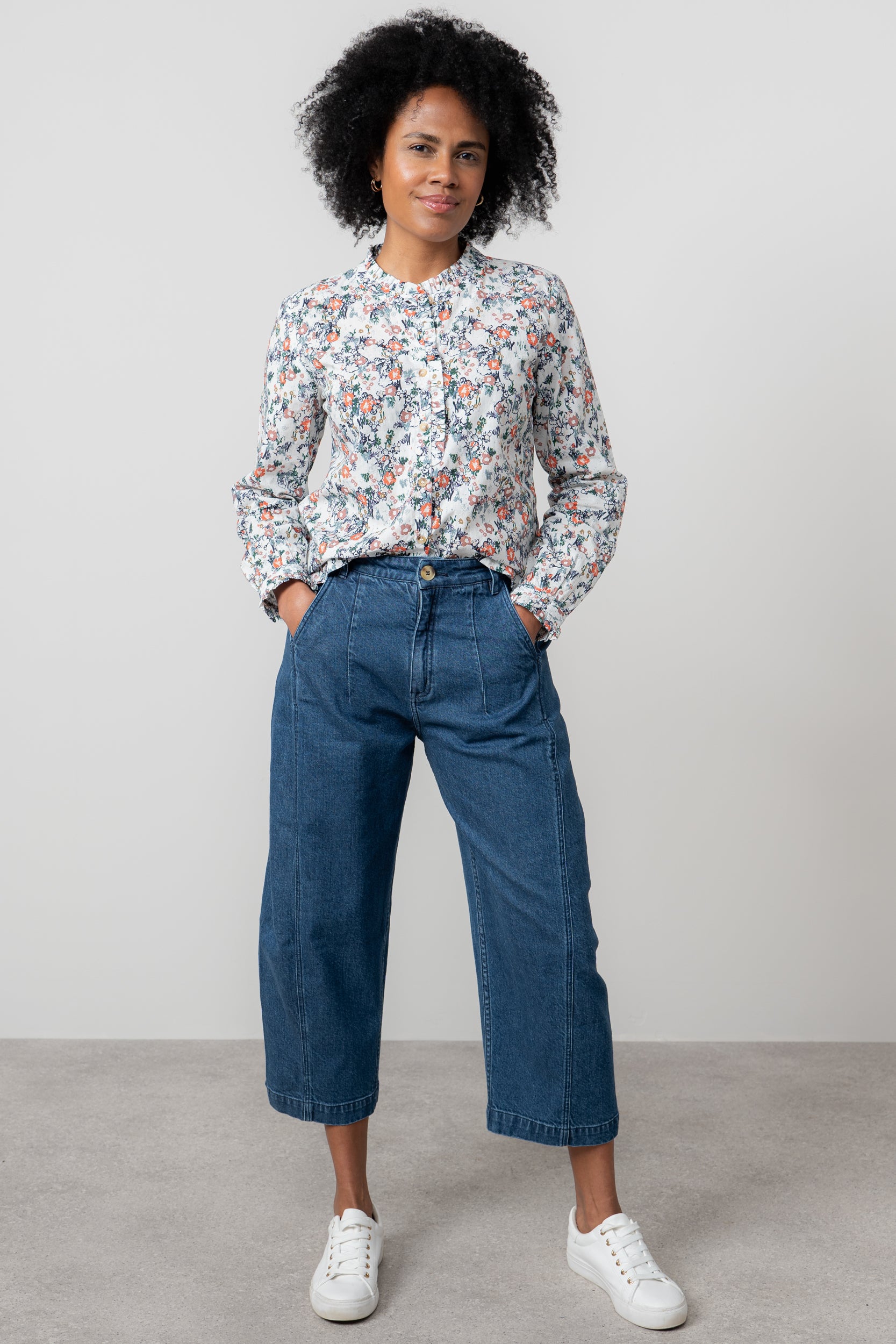 Lily and Me Rachel Frill Blouse Violet-Tops-White finn
