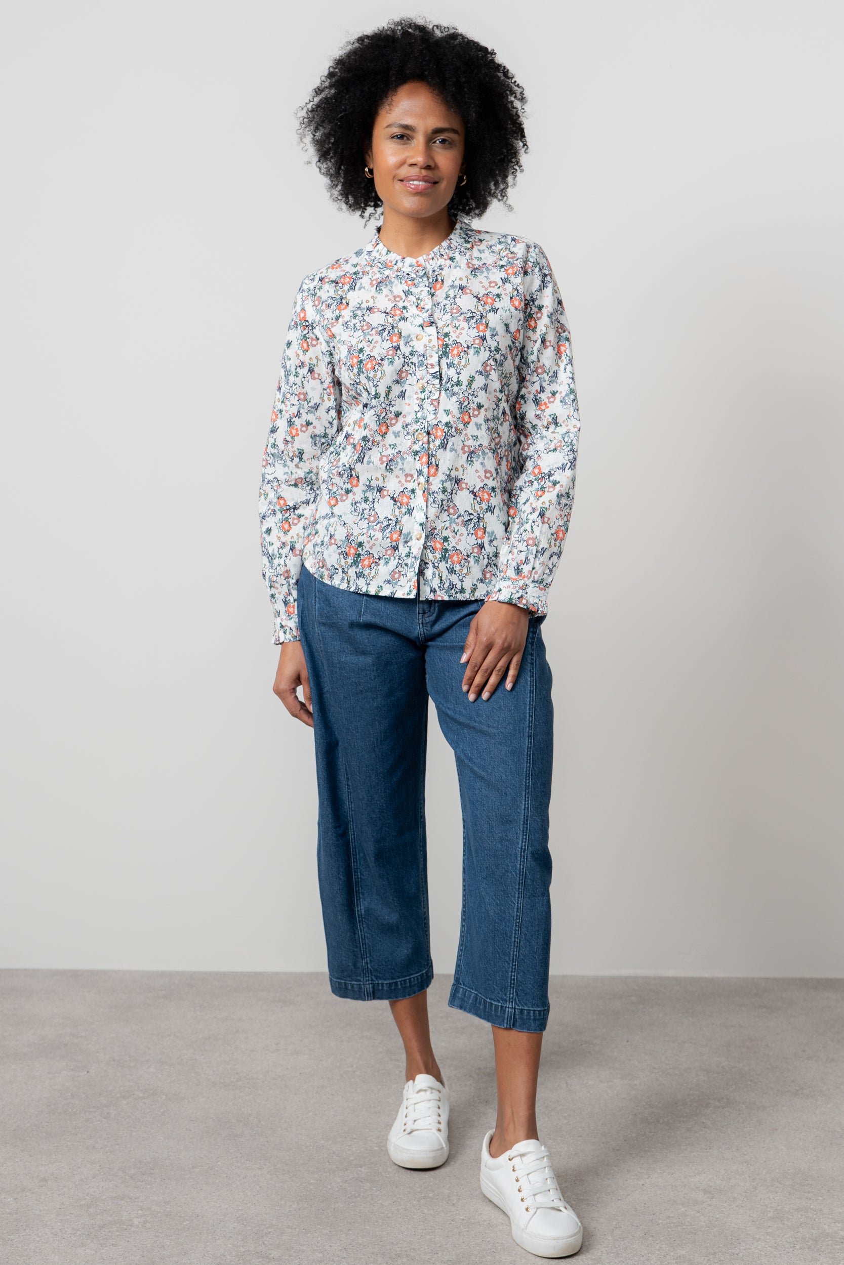 Lily and Me Rachel Frill Blouse Violet-Tops-White finn