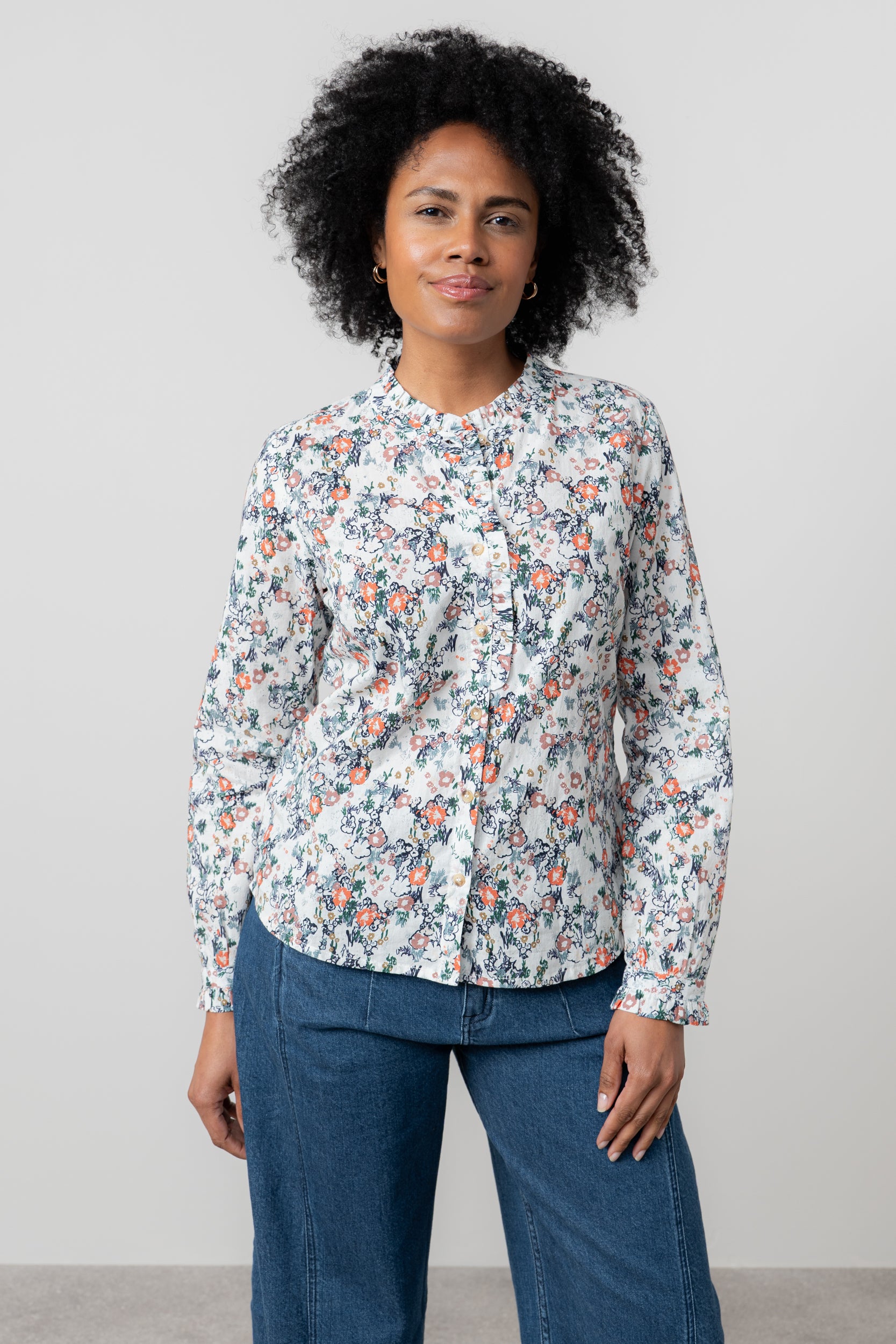 Lily and Me Rachel Frill Blouse Violet-Tops-White finn