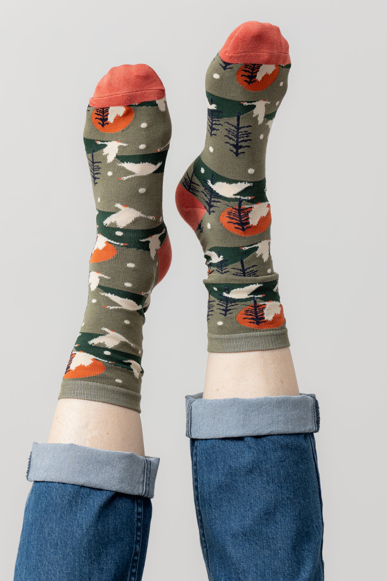 Lily and Me Snow Goose Sock-Socks-White finn