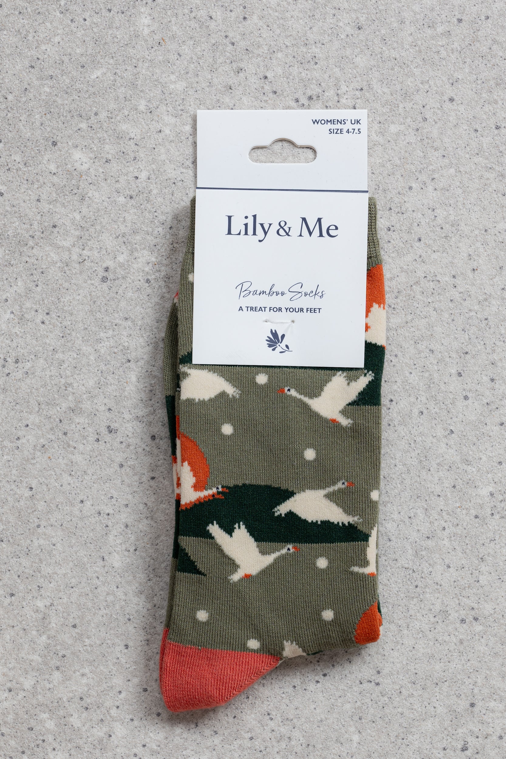 Lily and Me Snow Goose Sock-Socks-White finn
