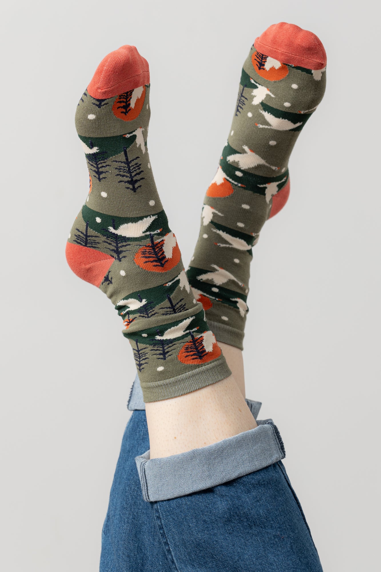 Lily and Me Snow Goose Sock-Socks-White finn