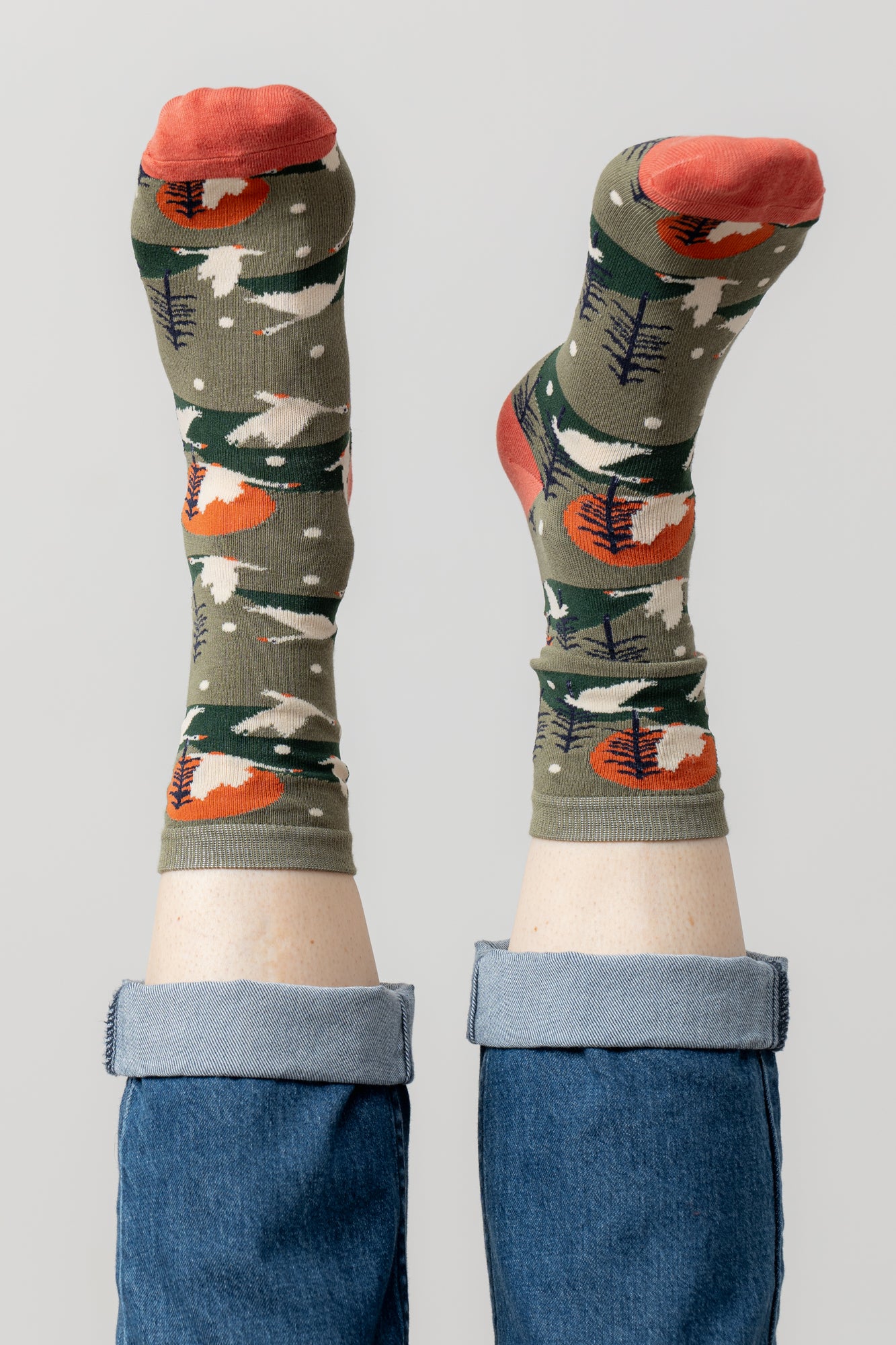 Lily and Me Snow Goose Sock-Socks-White finn