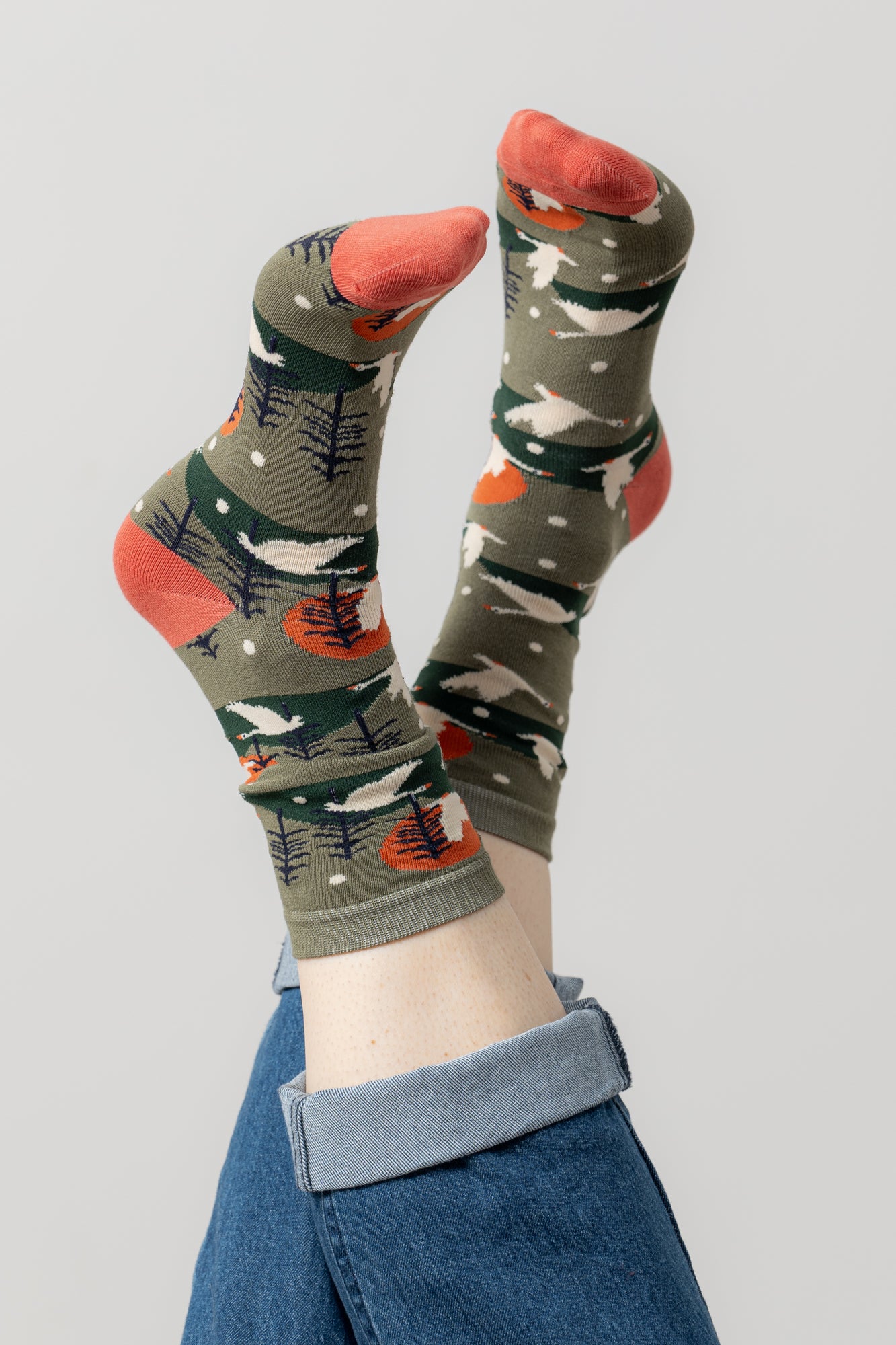 Lily and Me Snow Goose Sock-Socks-White finn