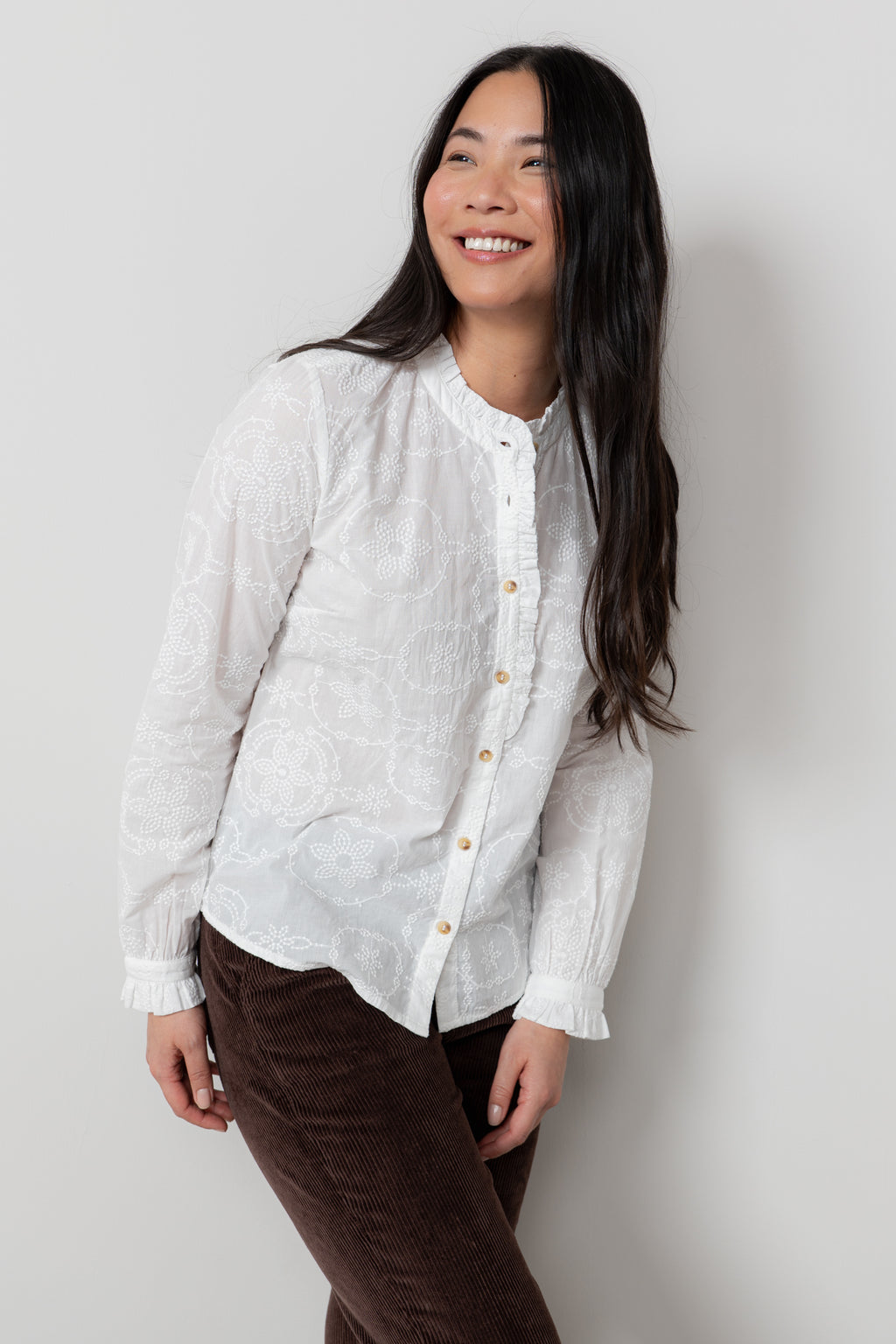 Lily and Me Rachel Frill Blouse Embroidered