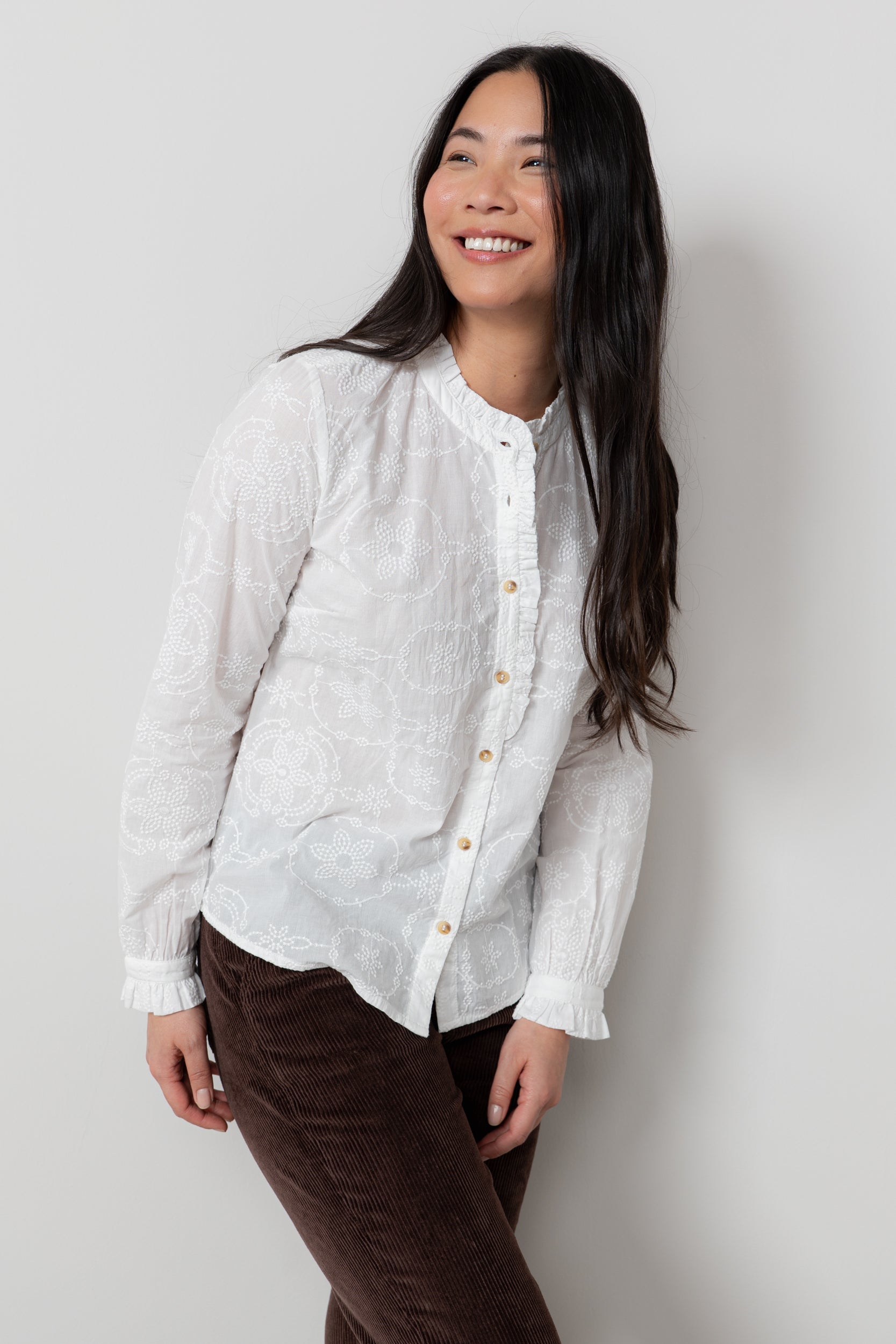 Lily and Me Rachel Frill Blouse Embroidered